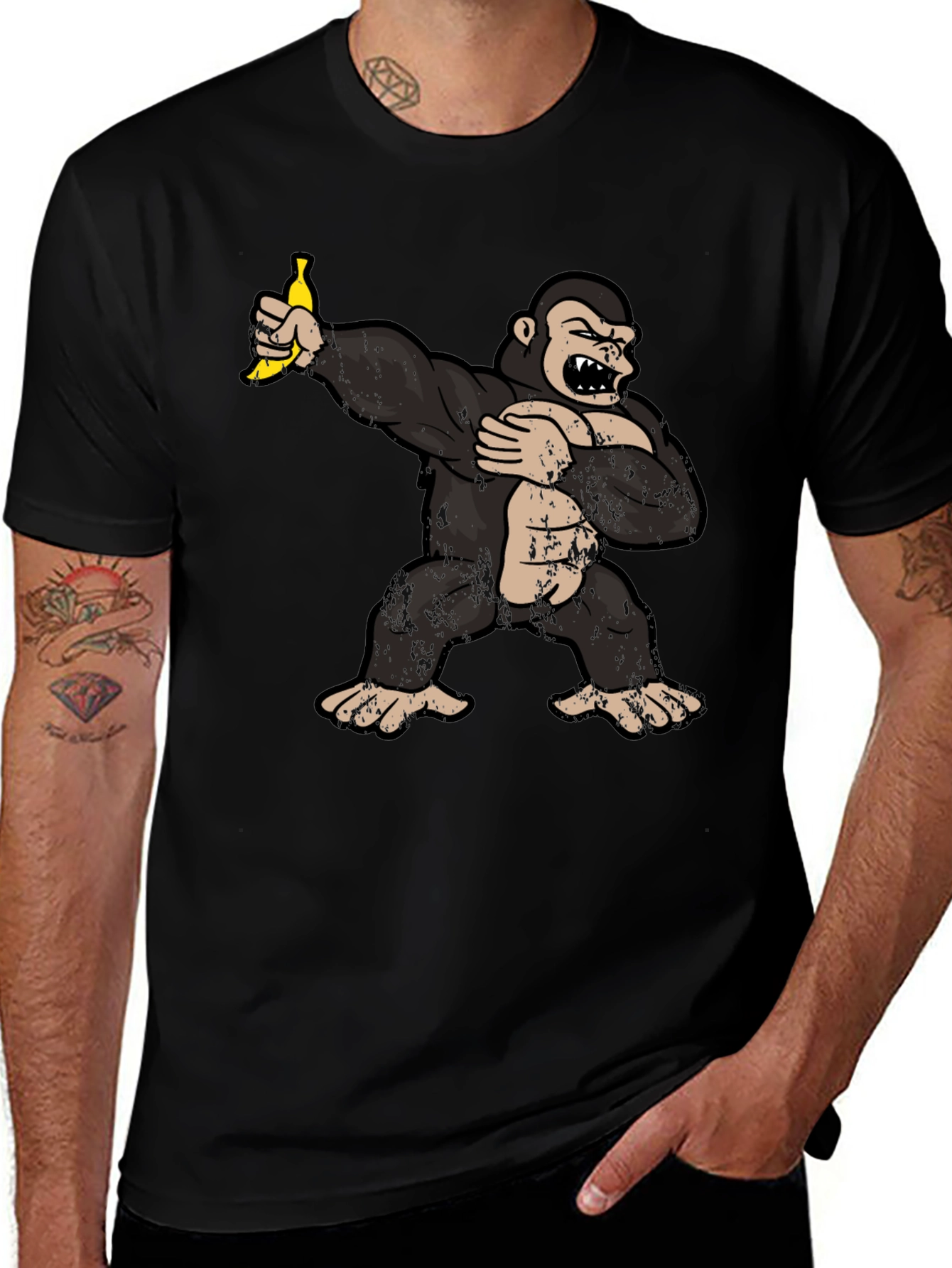 Dabbing Gorilla Graphic Tee - Funny Ape T-Shirt