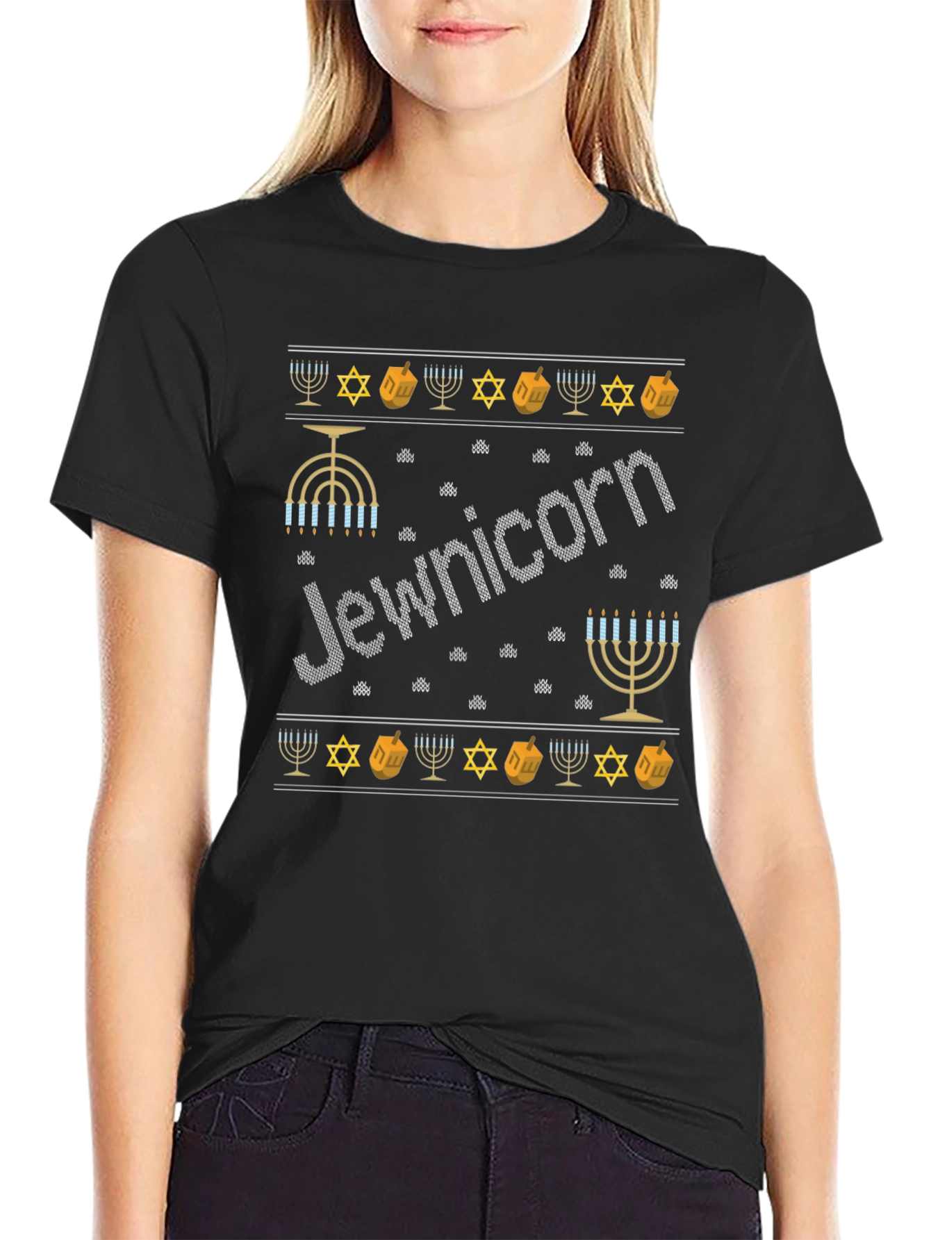 Jewnicorn Hanukkah T-Shirt Holiday Celebration