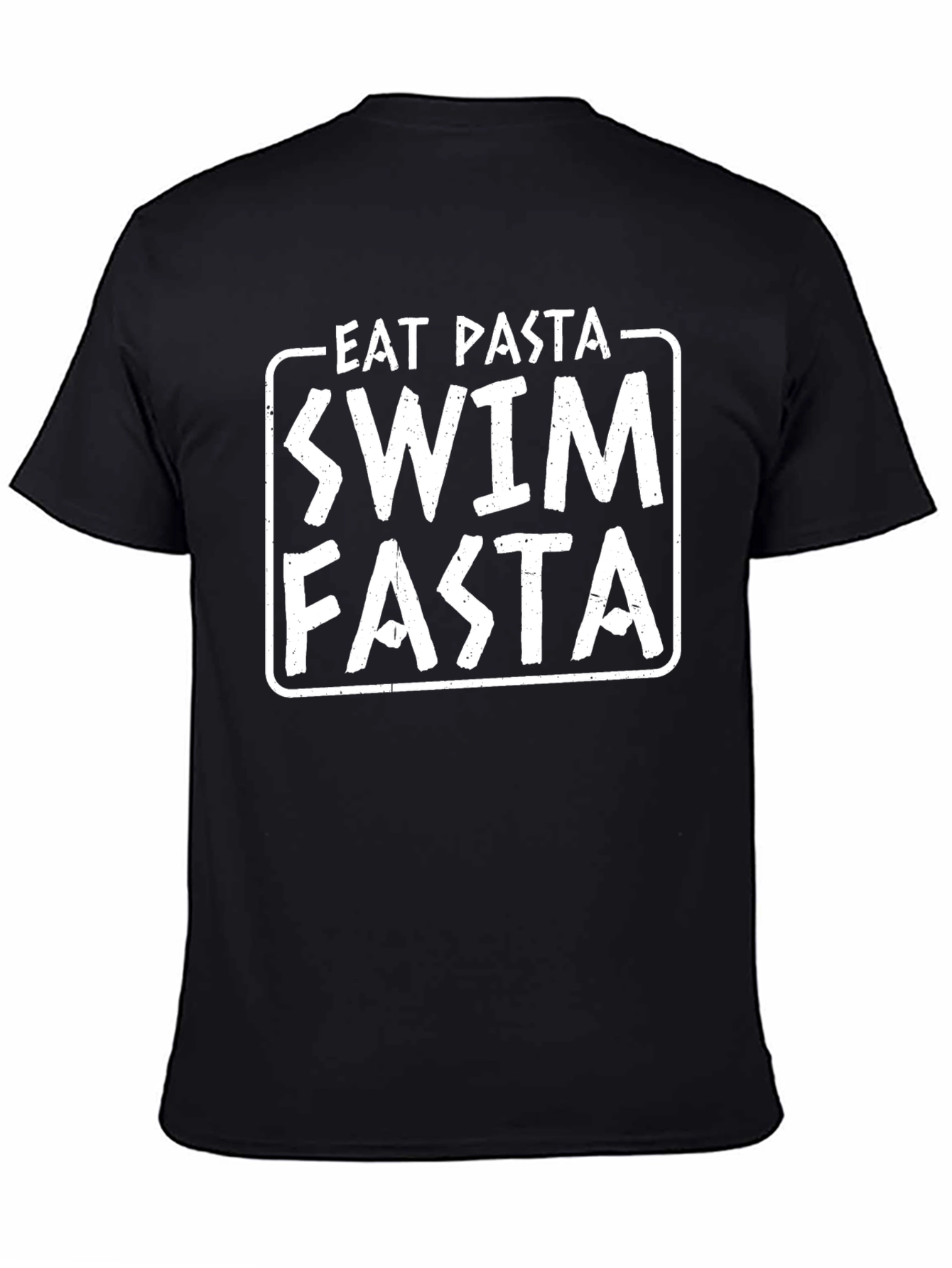 Eat Pasta Swim Fasta Mens Black T-Shirt