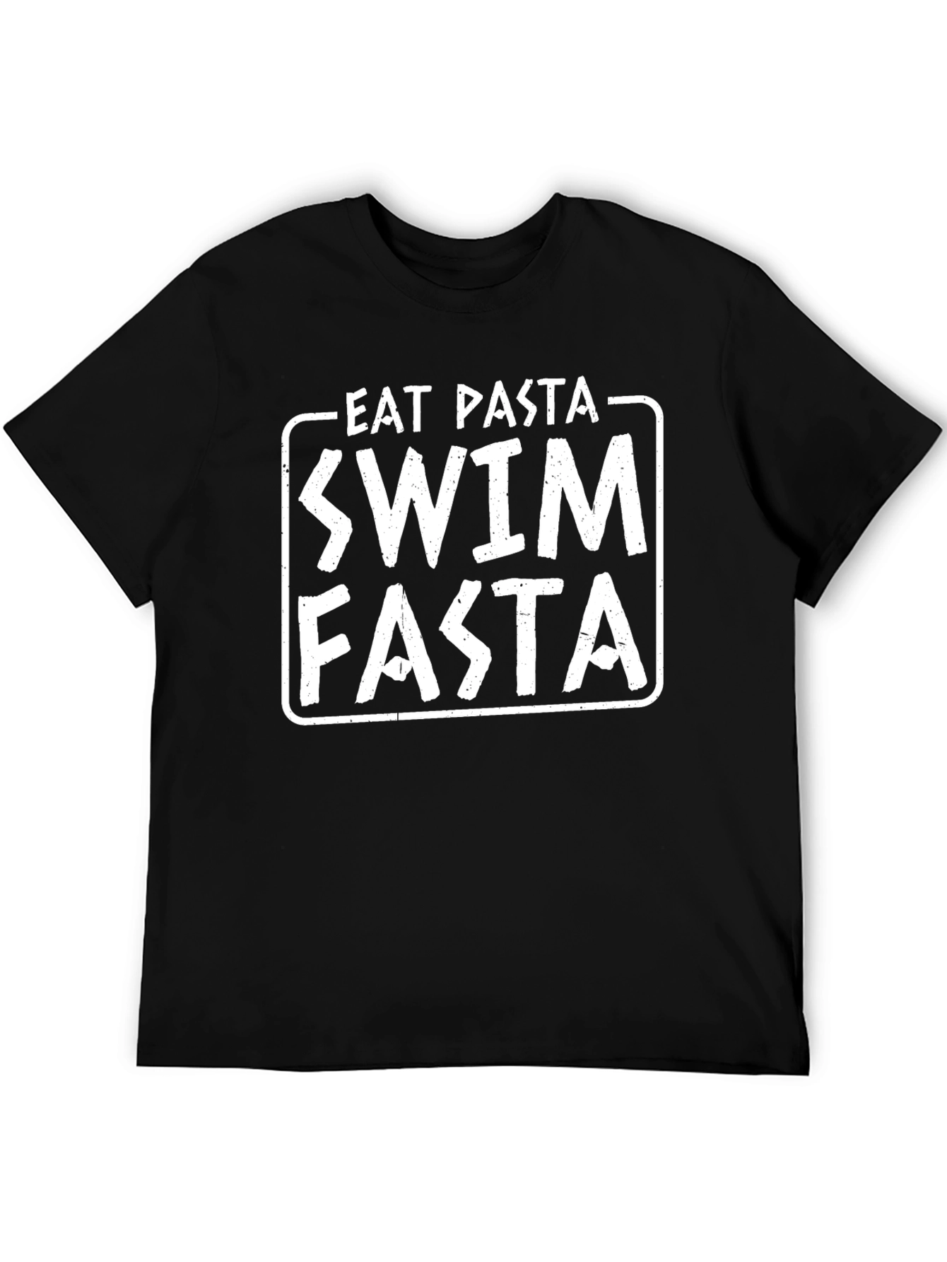 Eat Pasta Swim Fasta Mens Black T-Shirt