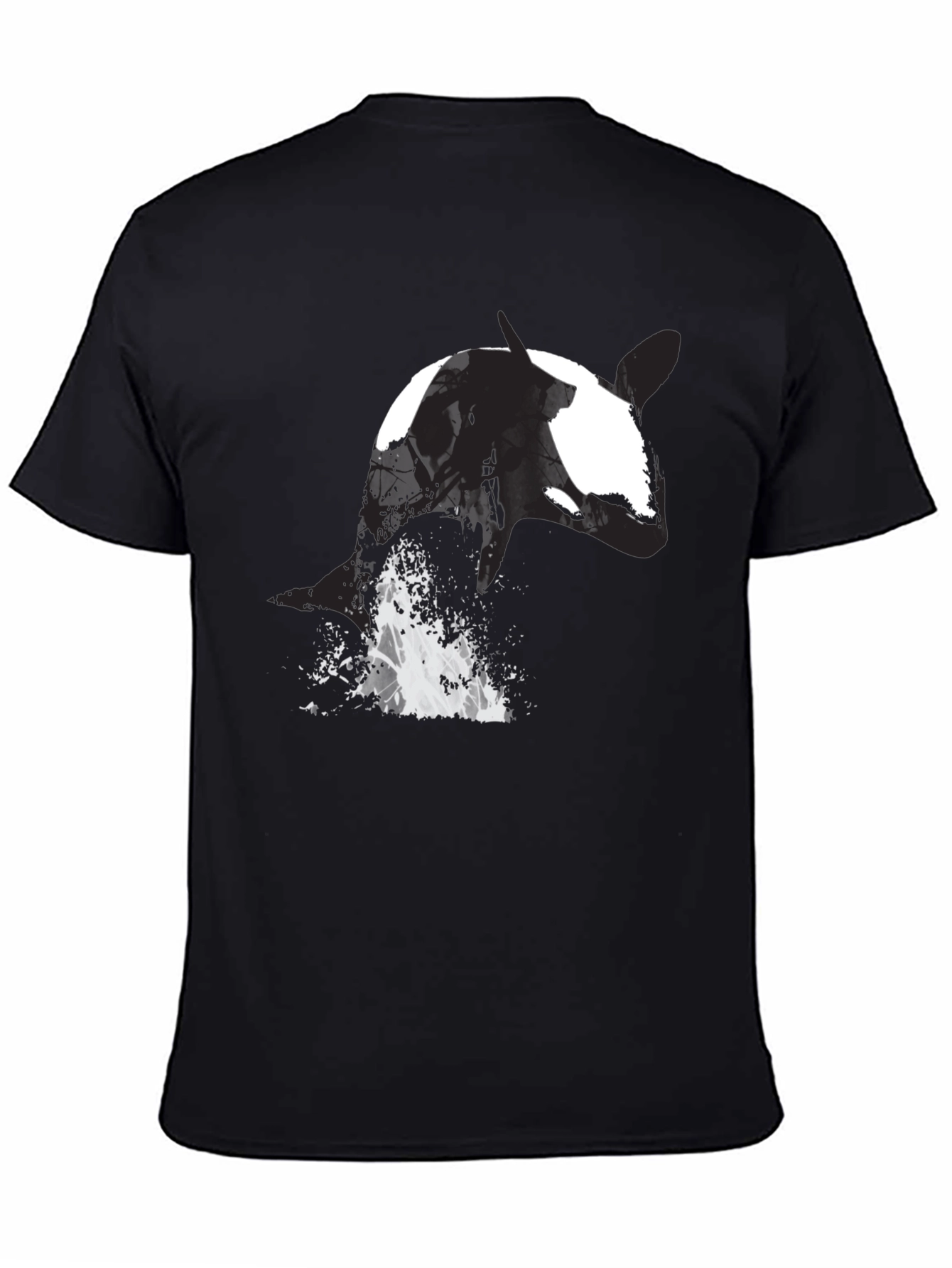 Orca Whale Graphic Tee - Black Cotton T-Shirt