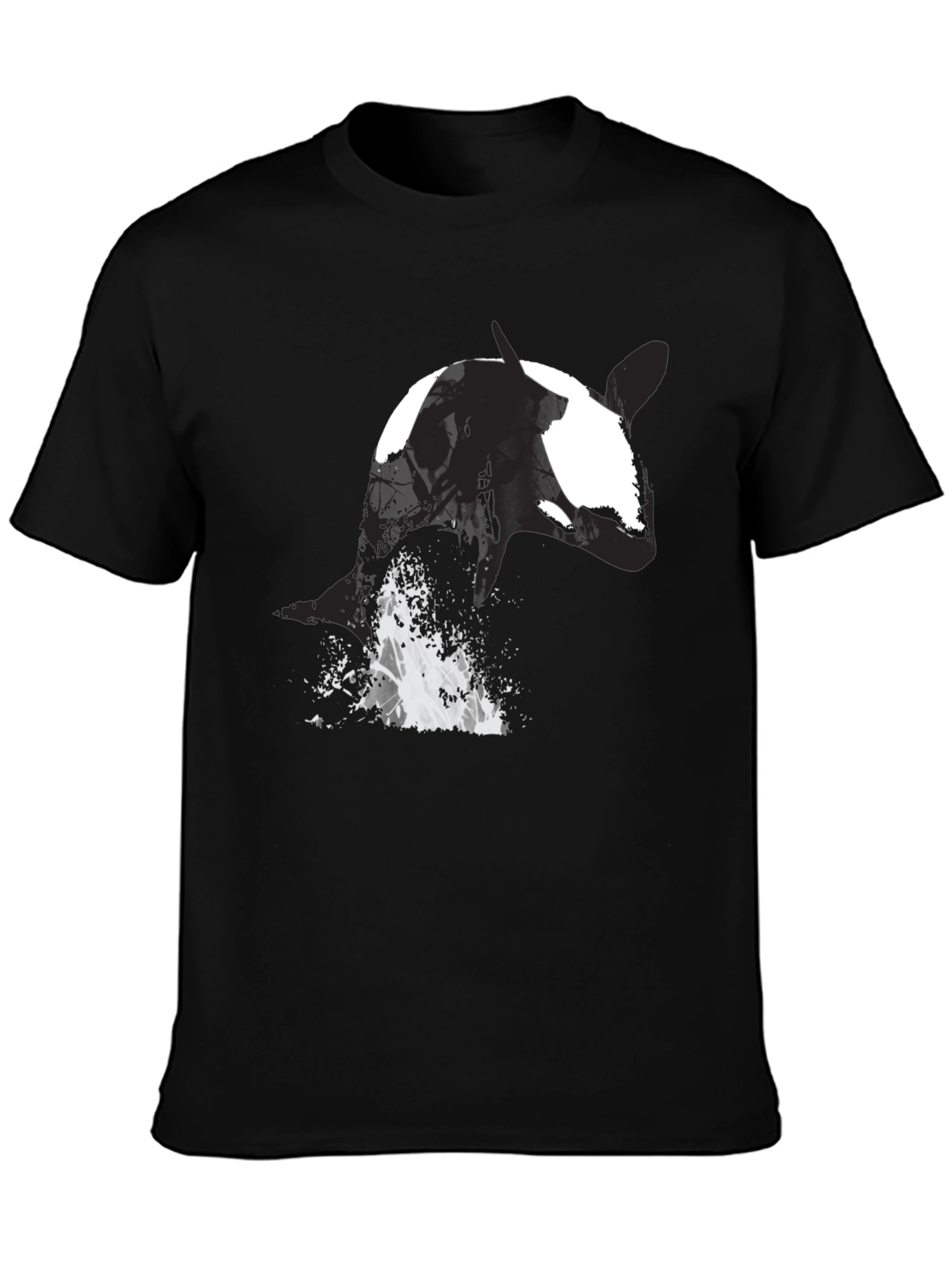 Orca Whale Graphic Tee - Black Cotton T-Shirt