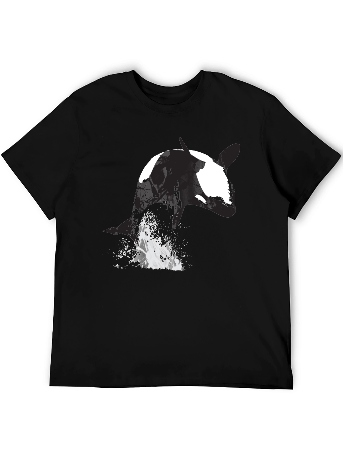 Orca Whale Graphic Tee - Black Cotton T-Shirt