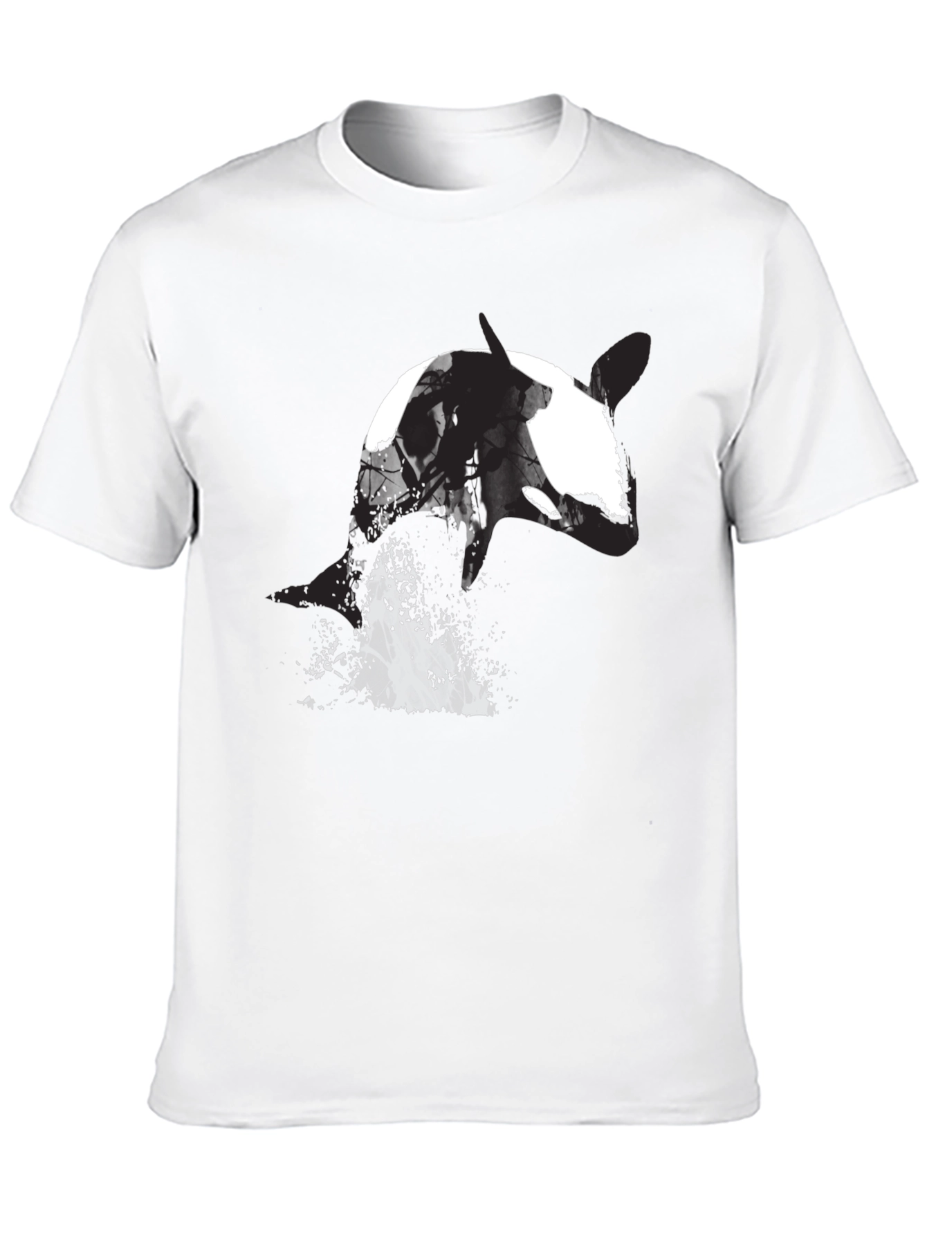 Orca Whale Graphic Tee - Black Cotton T-Shirt