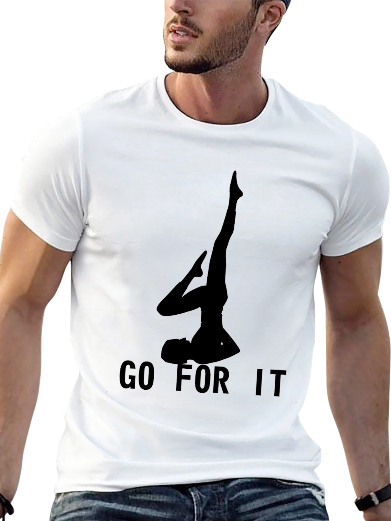 Yoga Silhouette Go For It Black Graphic T-Shirt