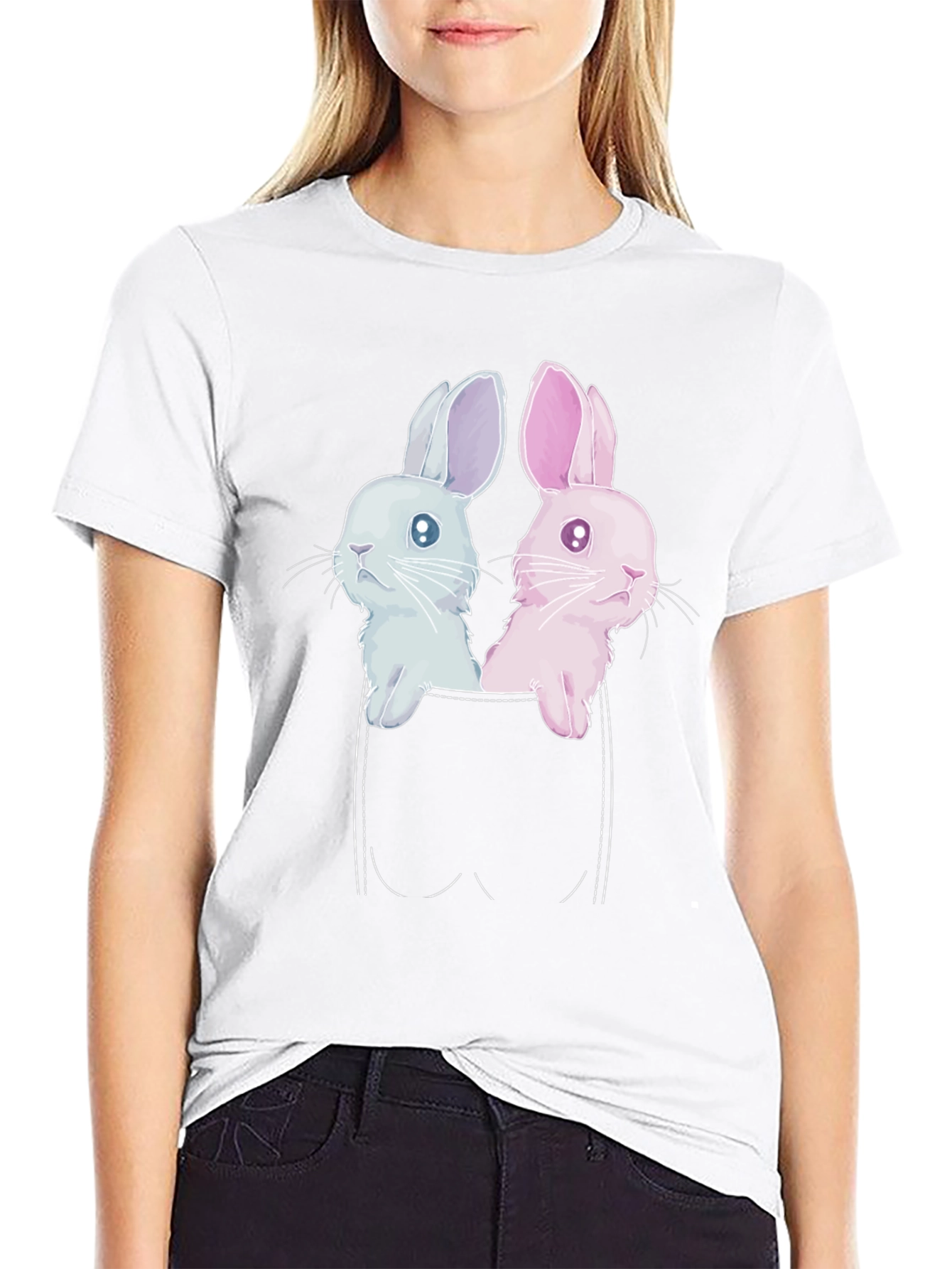 Cute Pocket Bunny T-Shirt