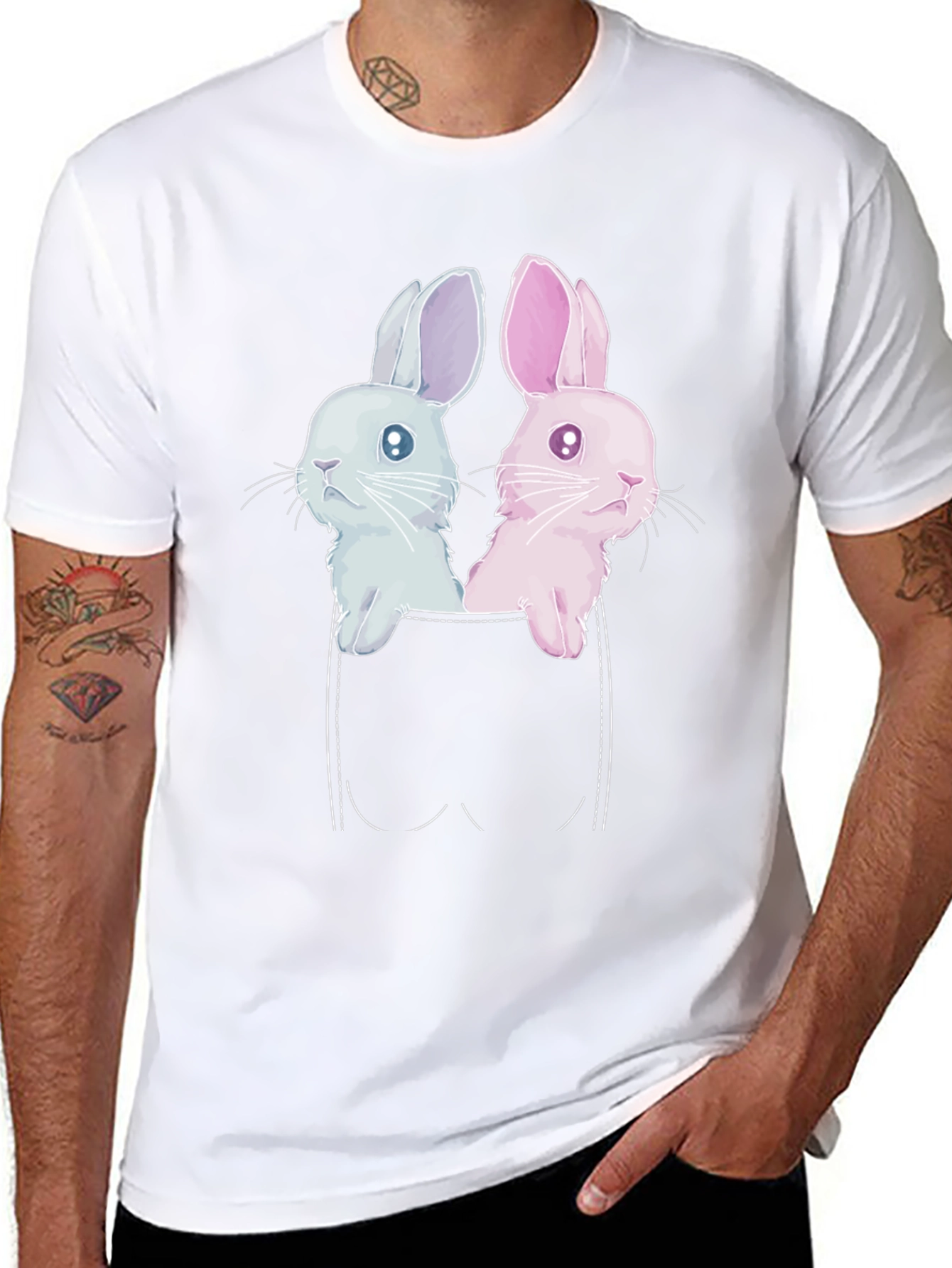 Cute Pocket Bunny T-Shirt