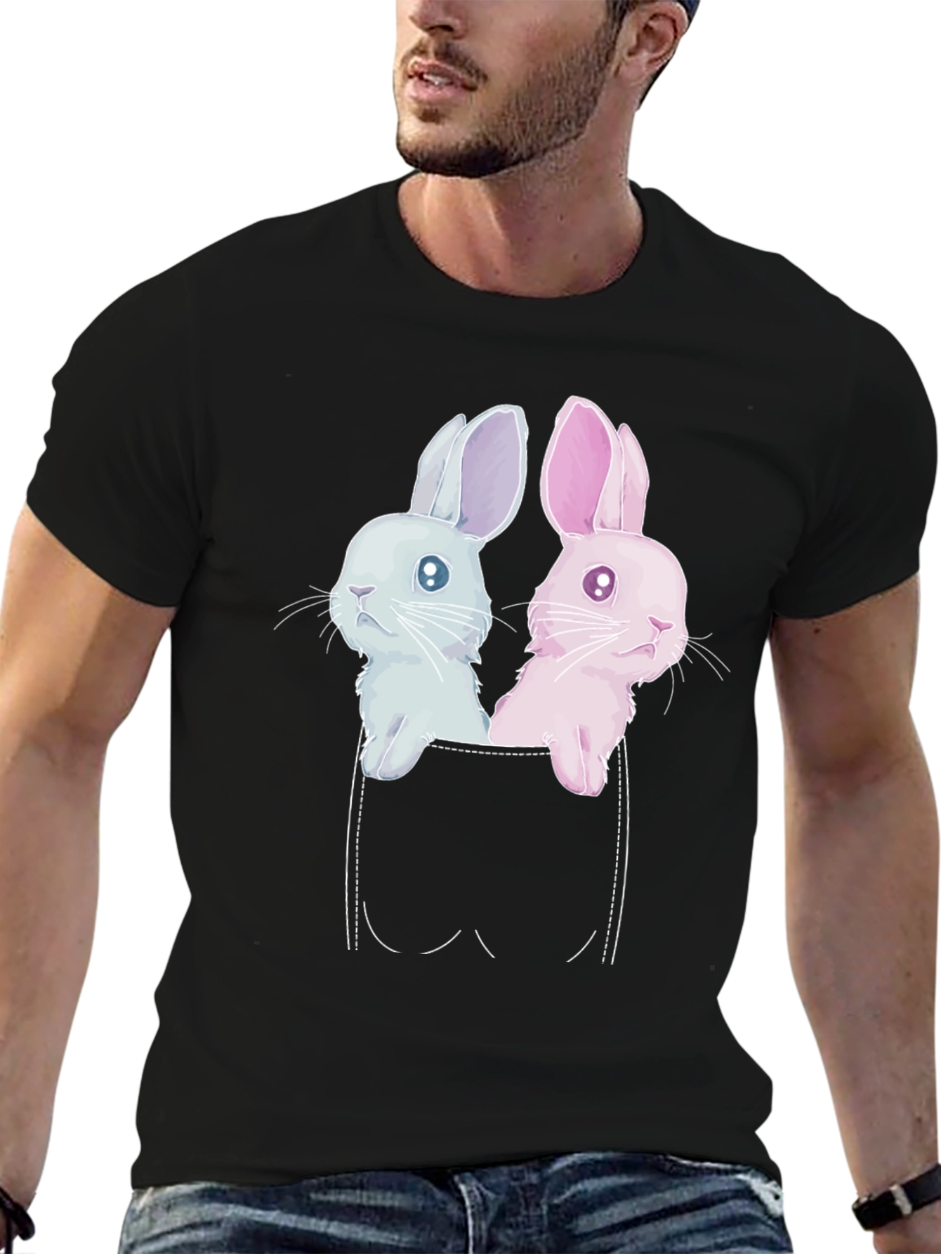 Cute Pocket Bunny T-Shirt