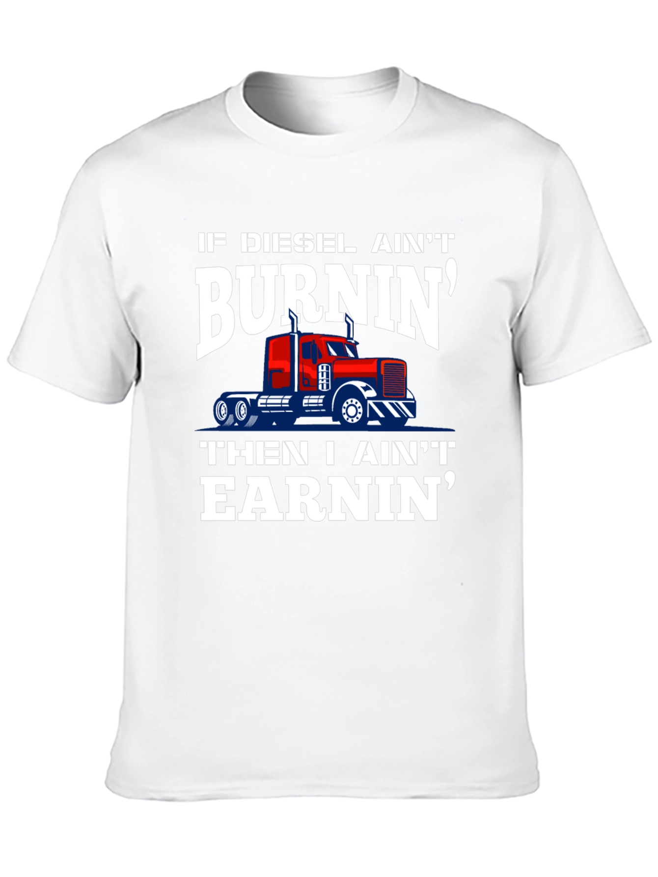 Diesel Burnin Trucker Tee - Black Graphic T-Shirt