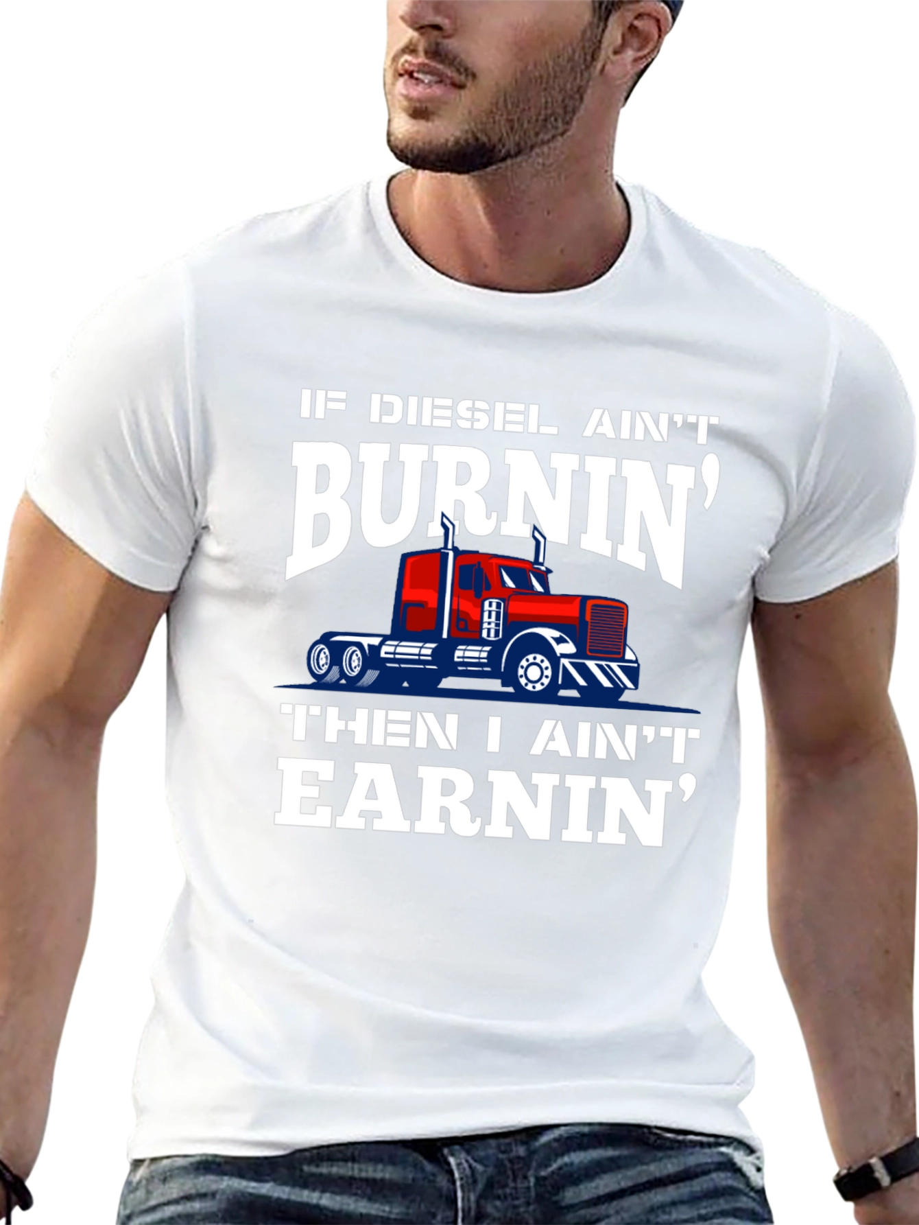 Diesel Burnin Trucker Tee - Black Graphic T-Shirt