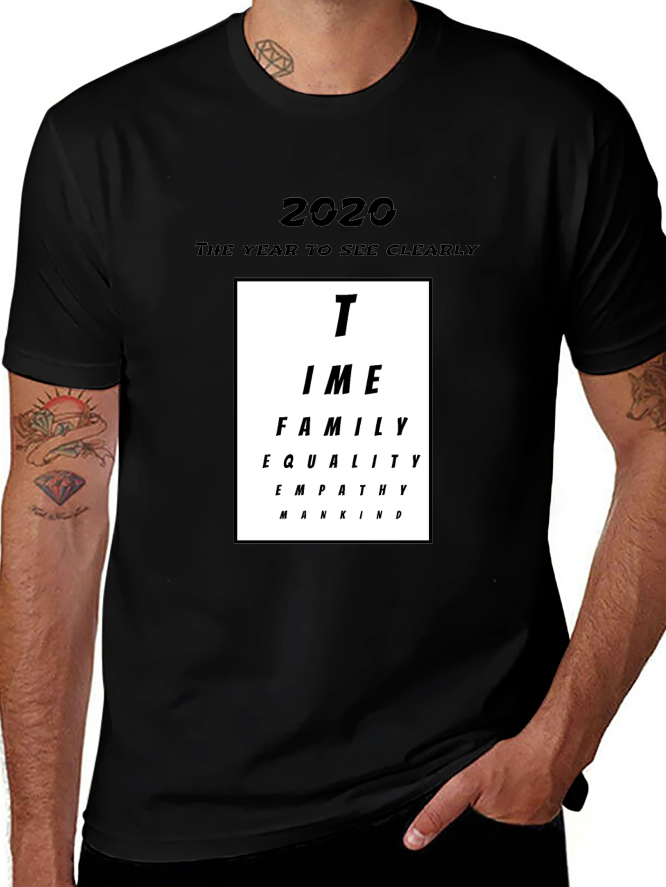 2020 Vision T-Shirt Time Family Equality Empathy Mankind