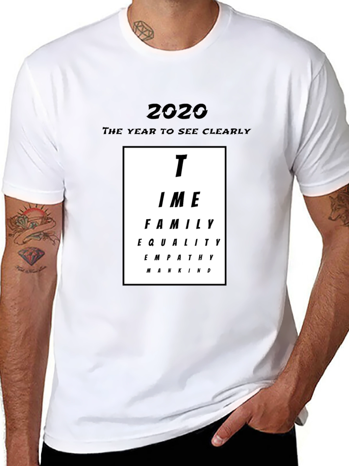 2020 Vision T-Shirt Time Family Equality Empathy Mankind