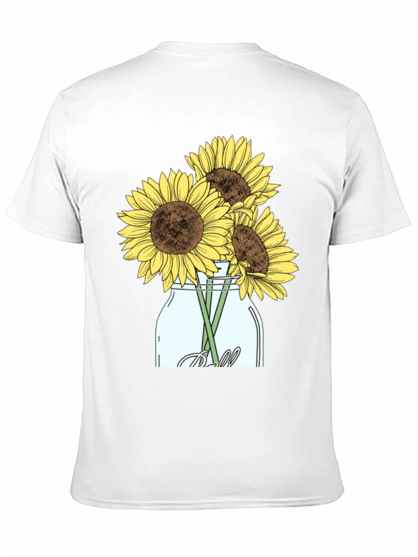 Sunflower Mason Jar Graphic Tee - Black