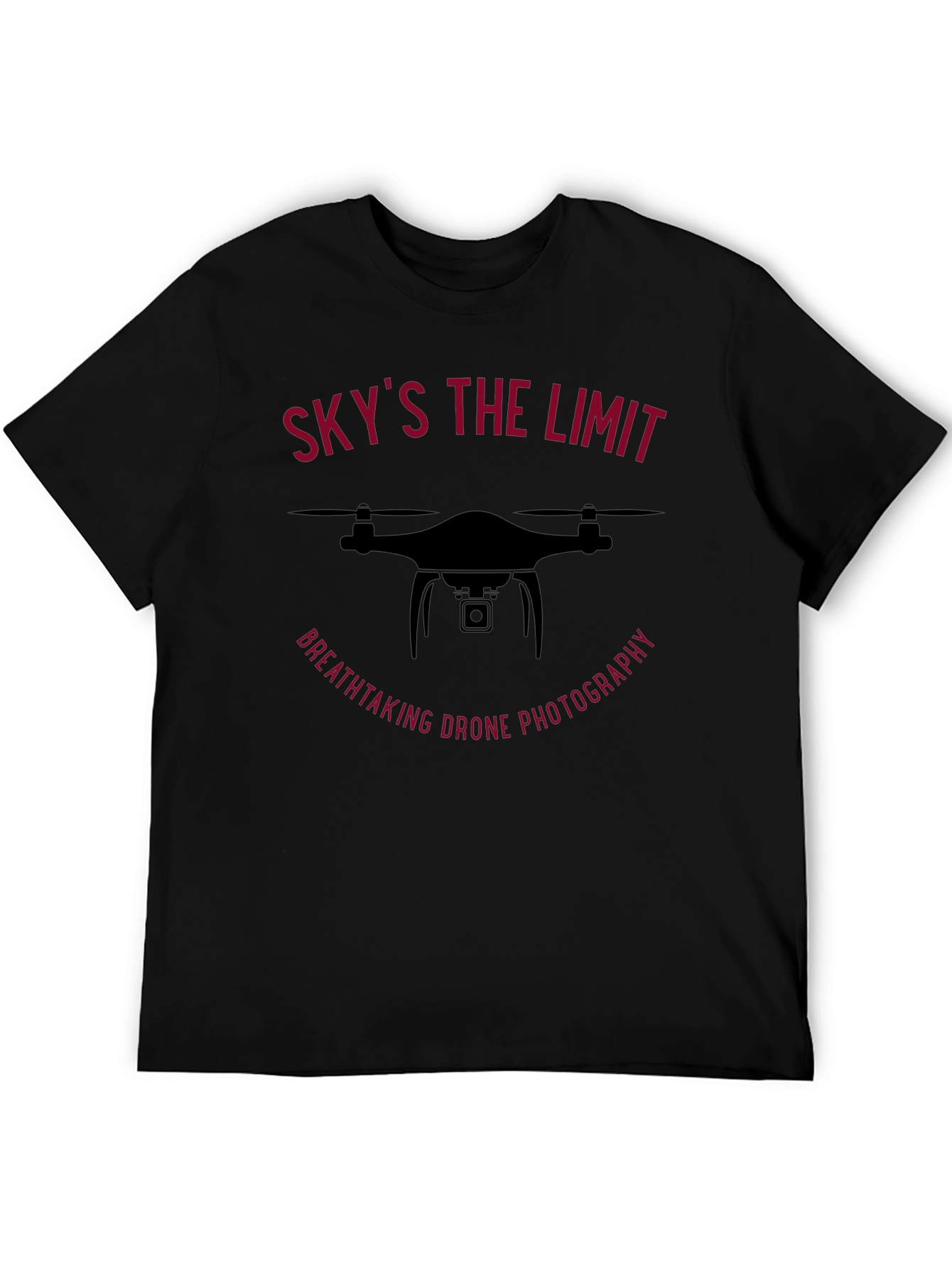 Skys The Limit Drone Photography Black T-Shirt