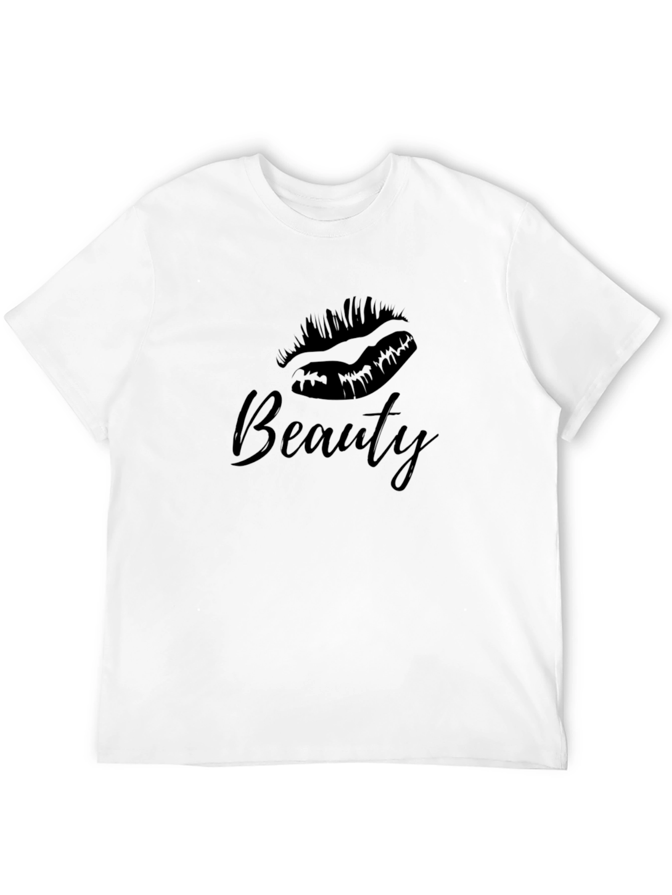 Beauty Lips Graphic Print T-Shirt - Casual Style