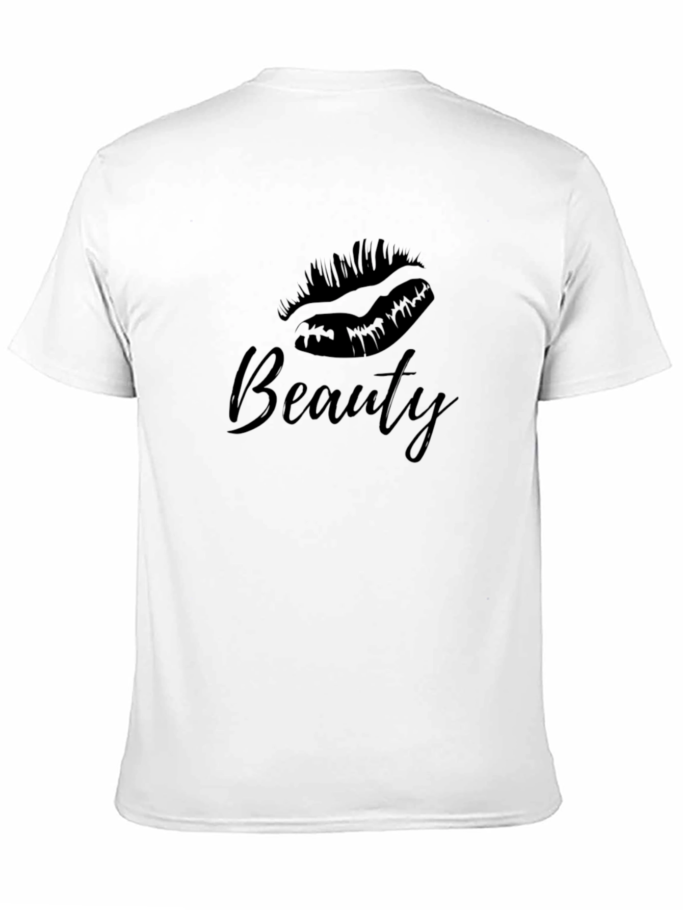 Beauty Lips Graphic Print T-Shirt - Casual Style