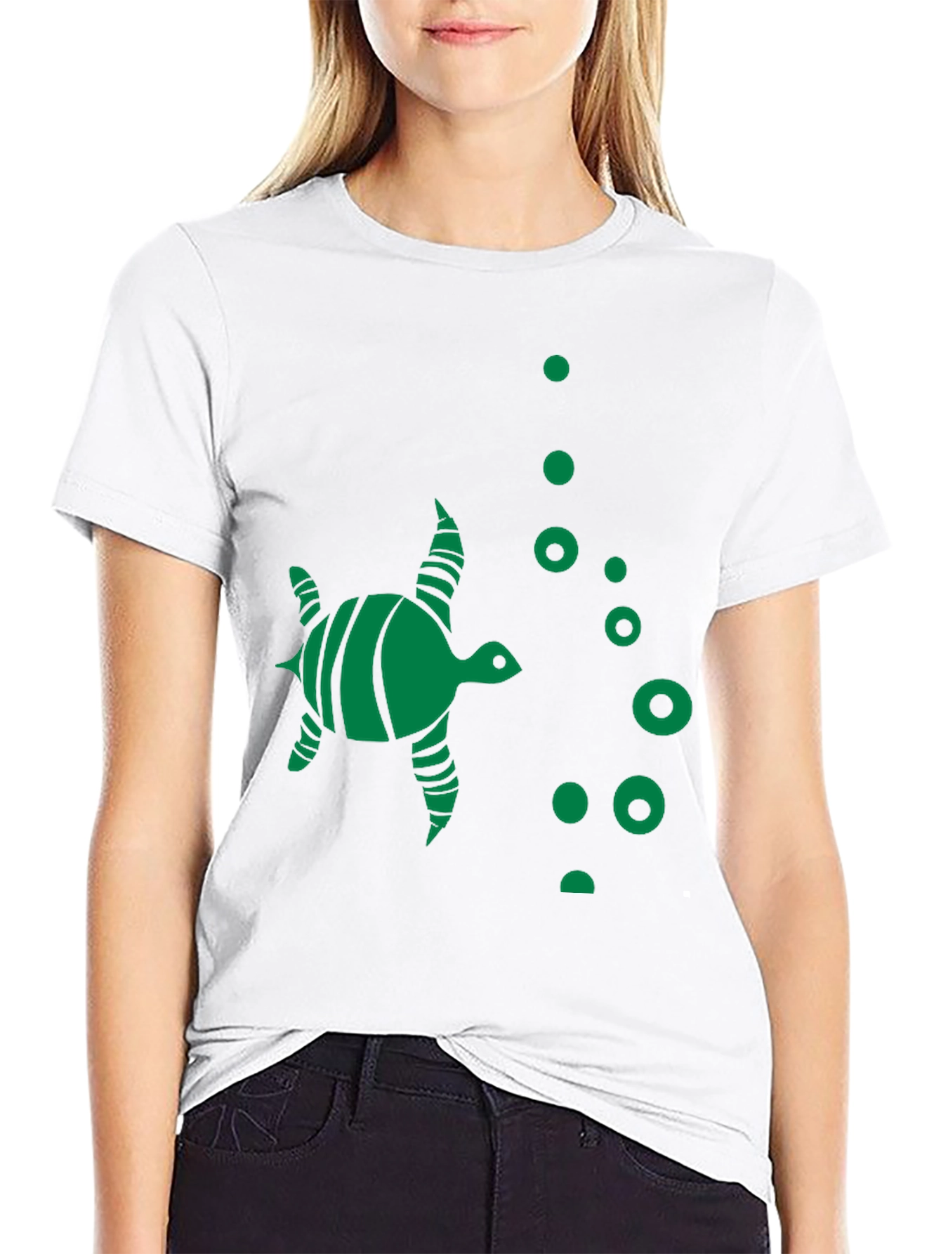 Turtle Graphic Tee - Black Crew Neck T-Shirt