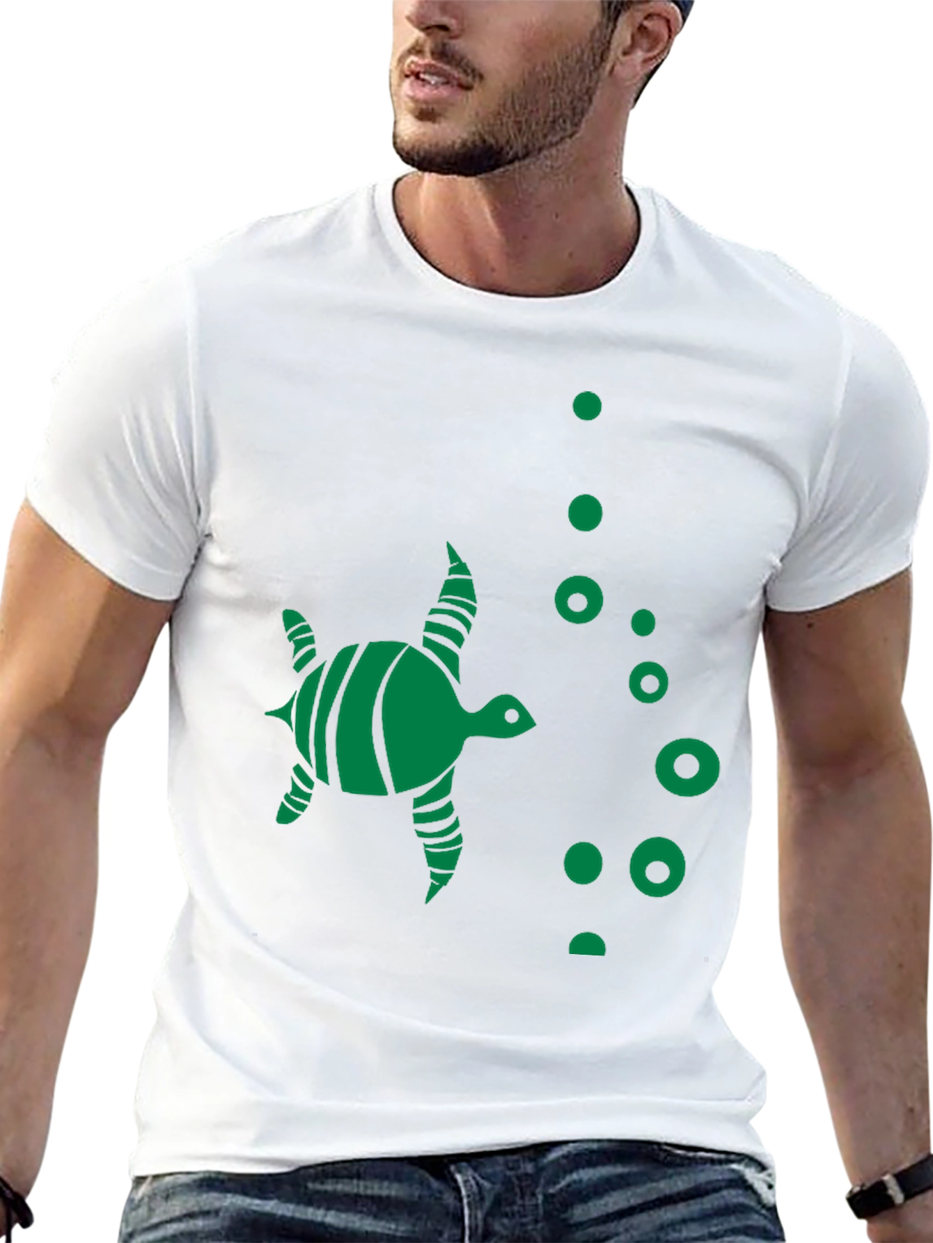 Turtle Graphic Tee - Black Crew Neck T-Shirt