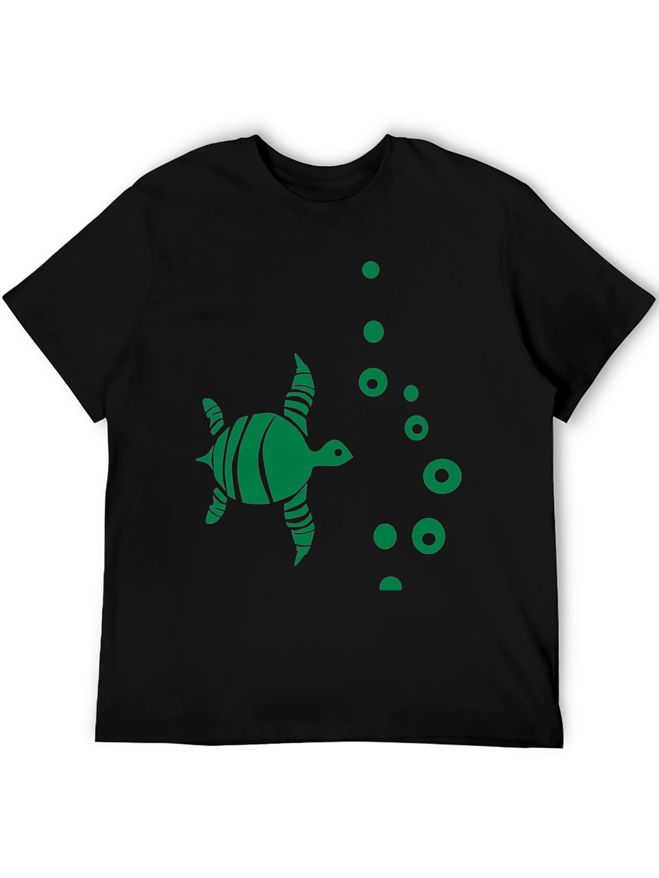 Turtle Graphic Tee - Black Crew Neck T-Shirt
