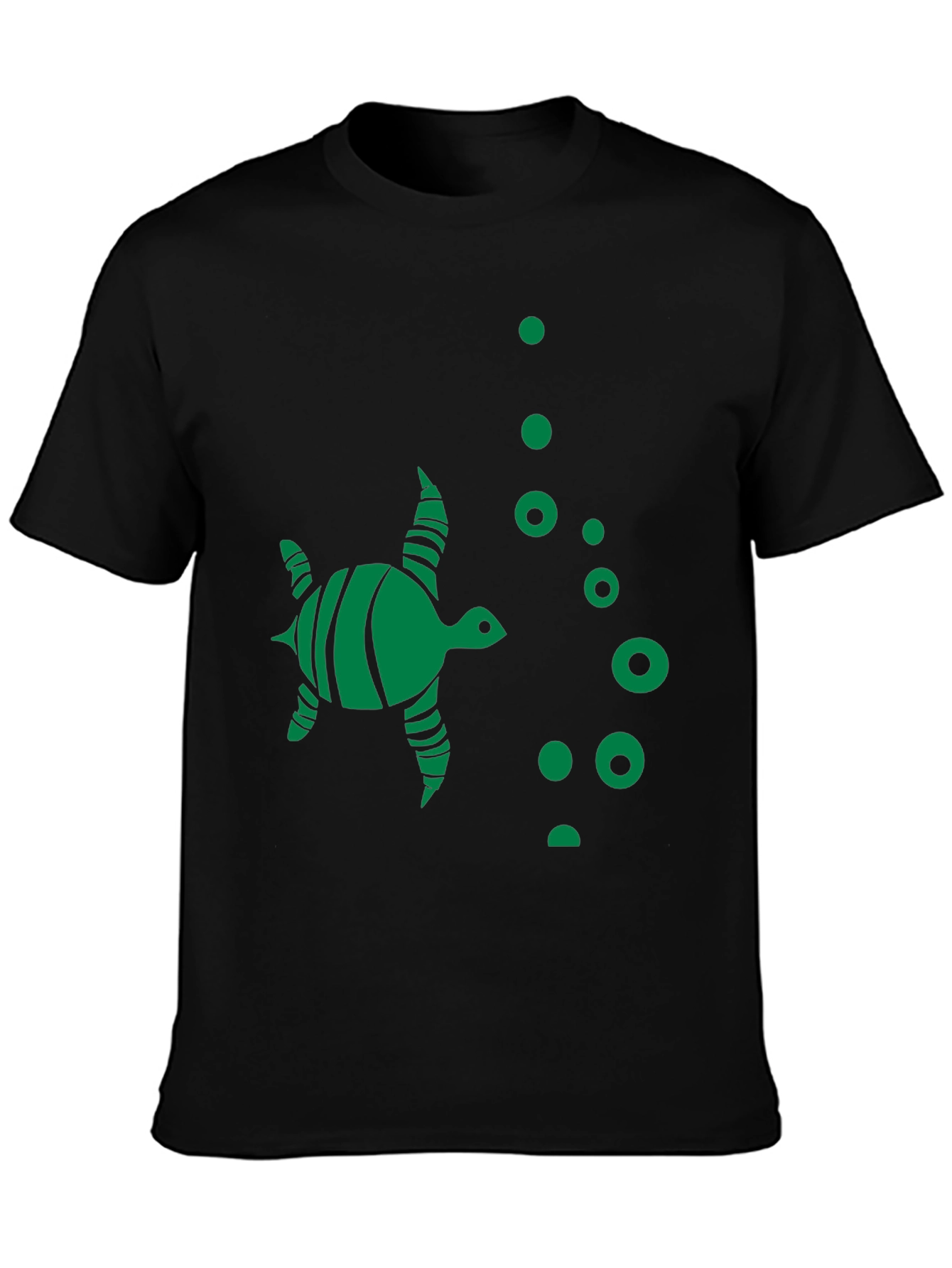 Turtle Graphic Tee - Black Crew Neck T-Shirt