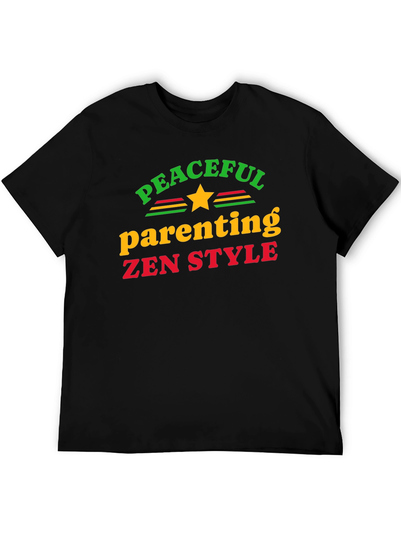Peaceful Parenting Zen Style Black T-Shirt