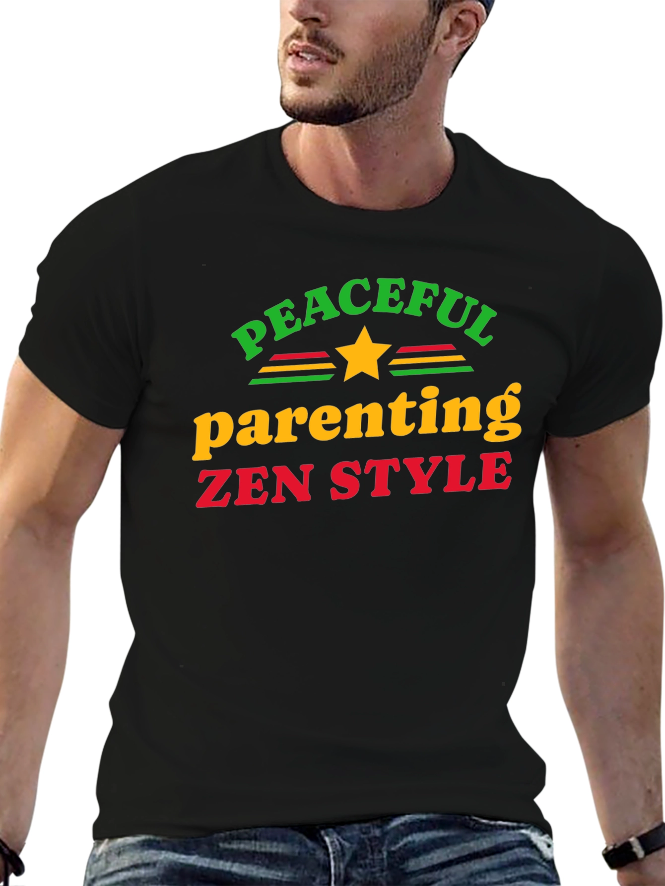 Peaceful Parenting Zen Style Black T-Shirt