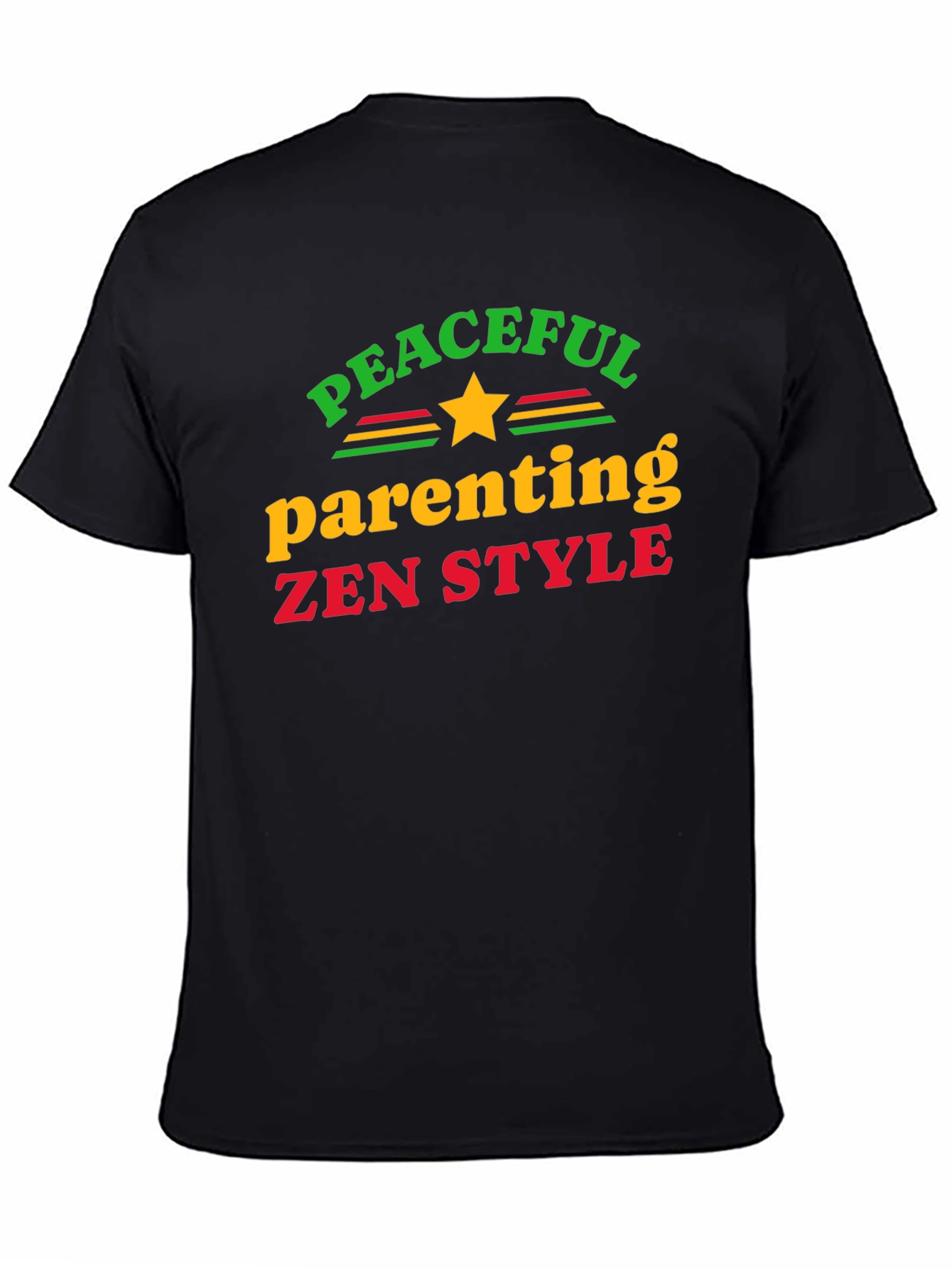 Peaceful Parenting Zen Style Black T-Shirt