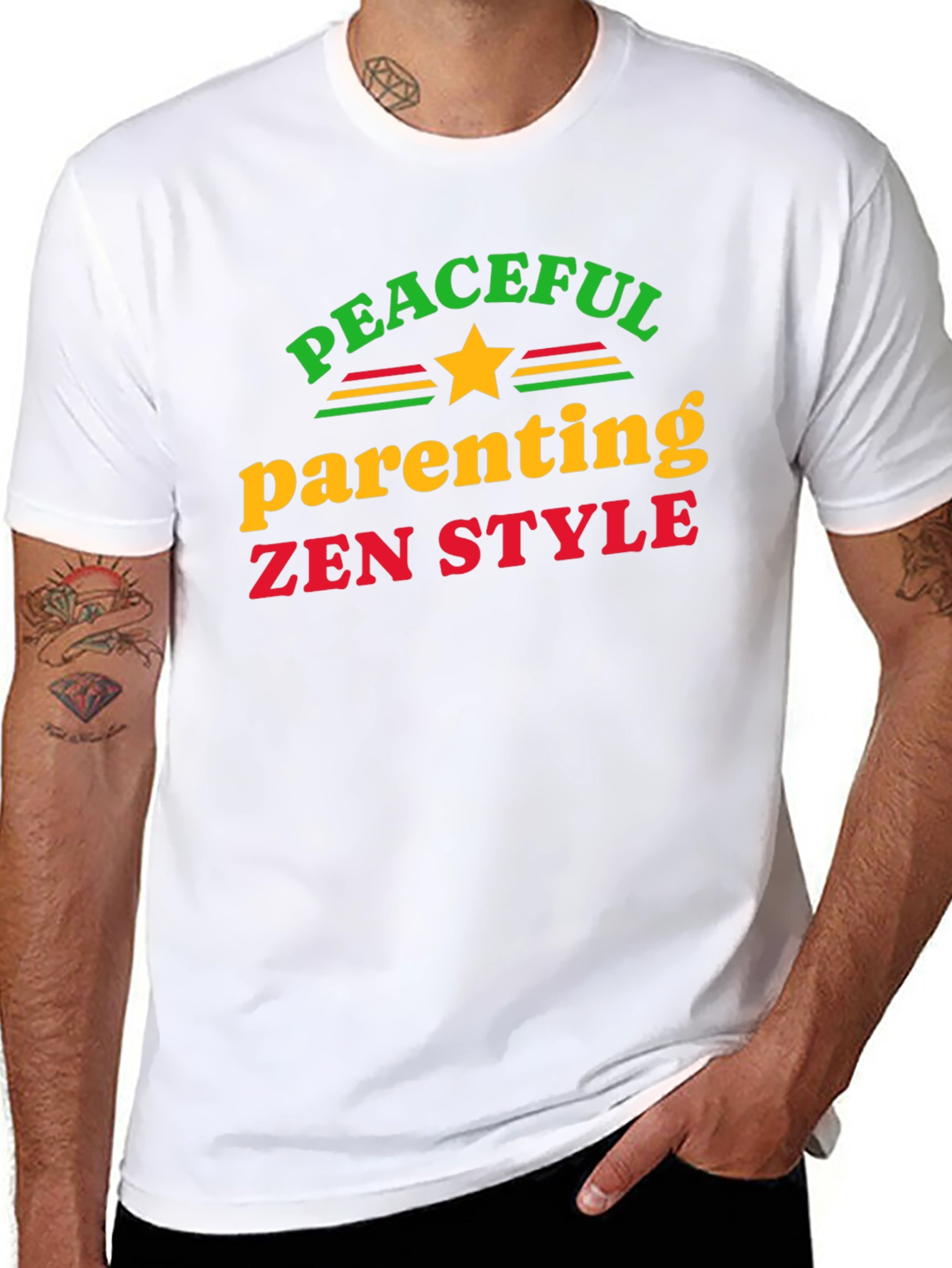 Peaceful Parenting Zen Style Black T-Shirt