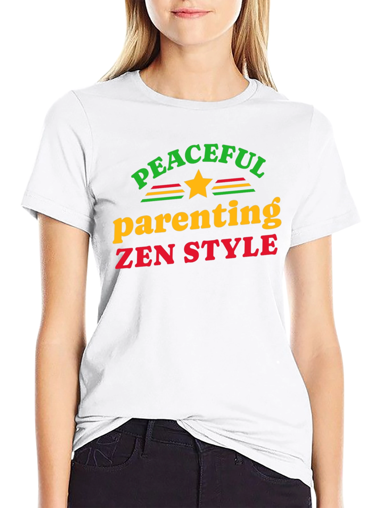 Peaceful Parenting Zen Style Black T-Shirt