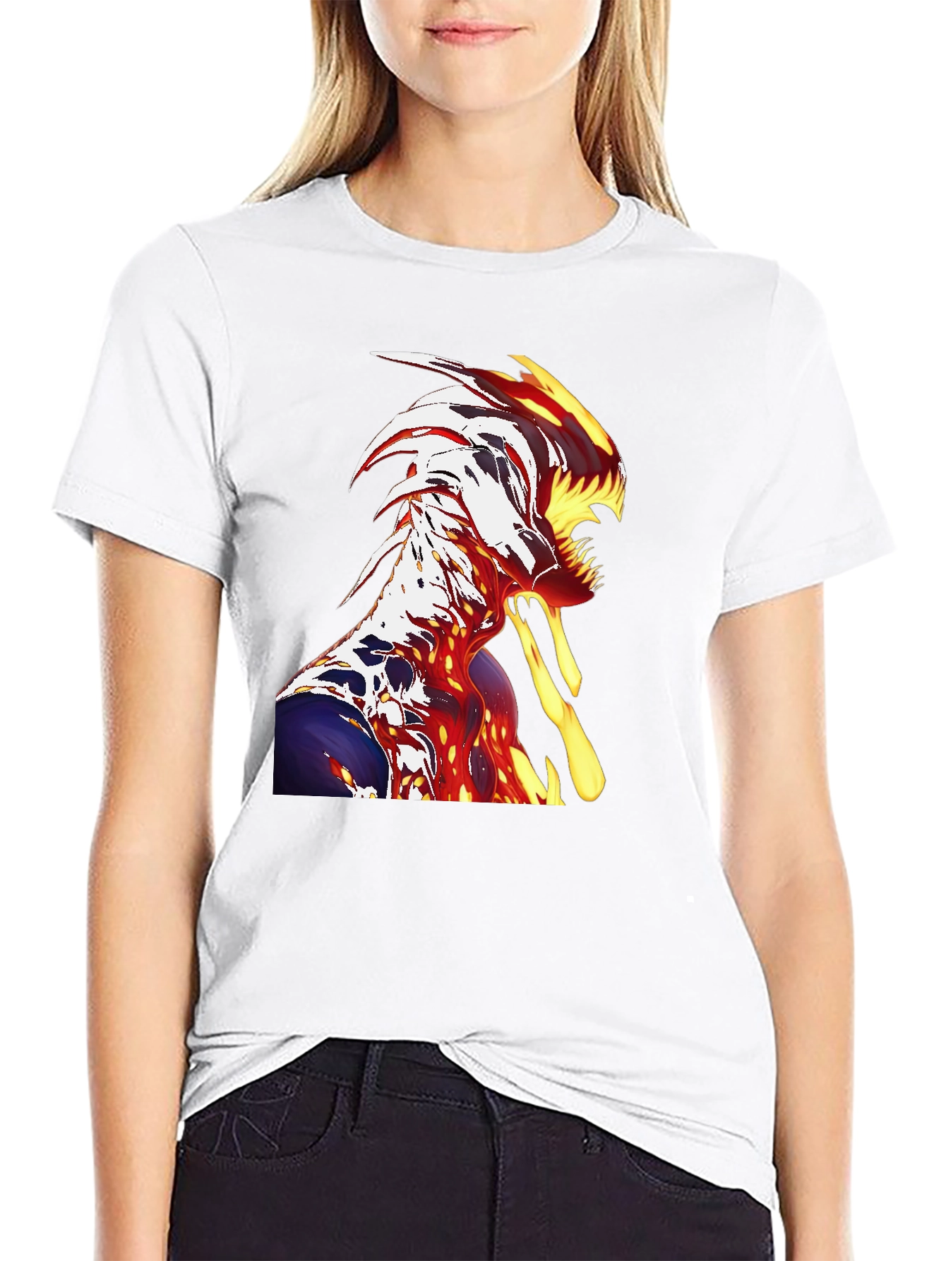 Fiery Monster Graphic T-Shirt - Unique Design