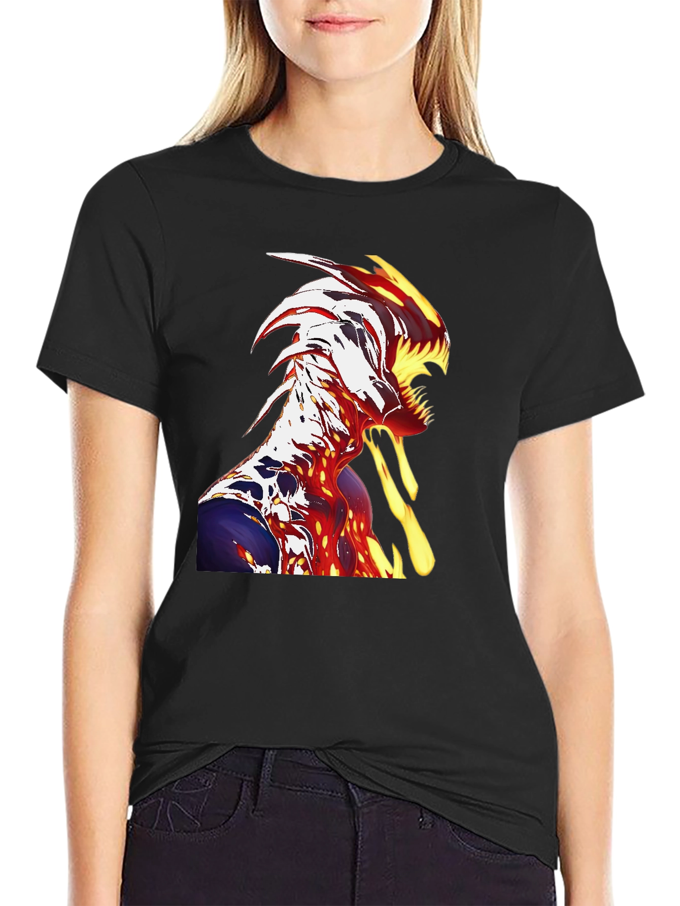 Fiery Monster Graphic T-Shirt - Unique Design
