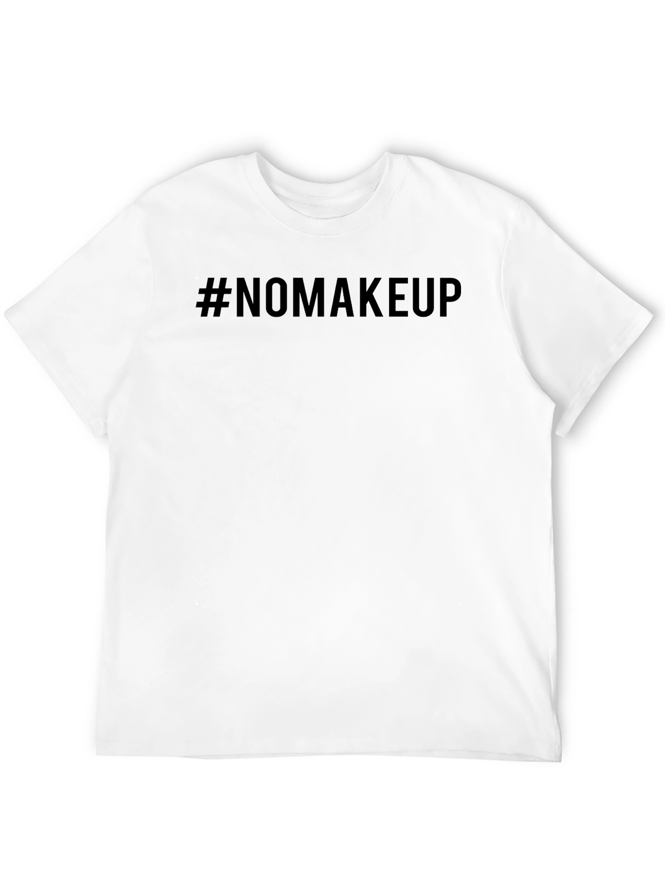 #NoMakeup Black Graphic Tee - Casual Style