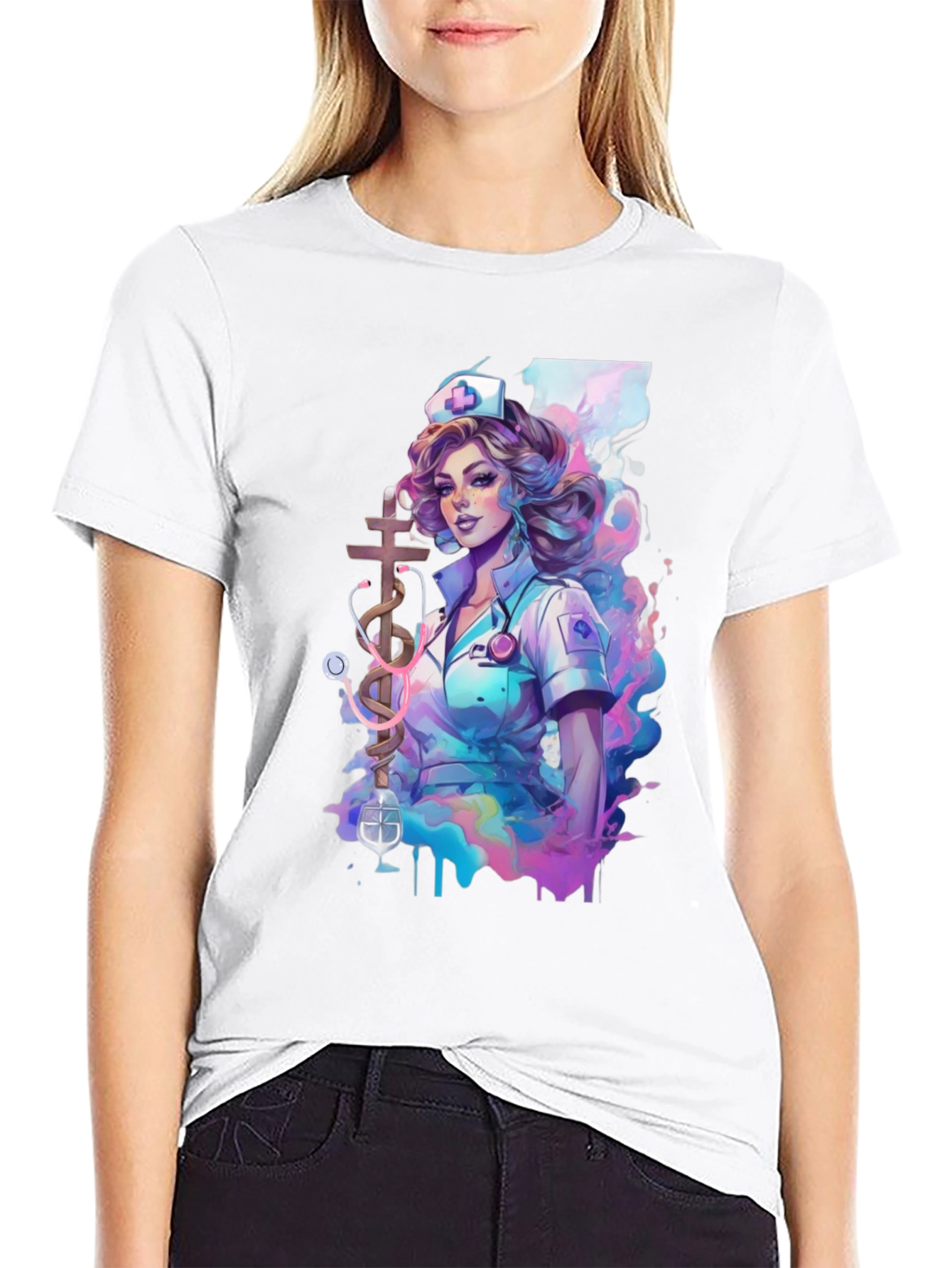 Nurse Art Graphic T-Shirt - Medical Apparel