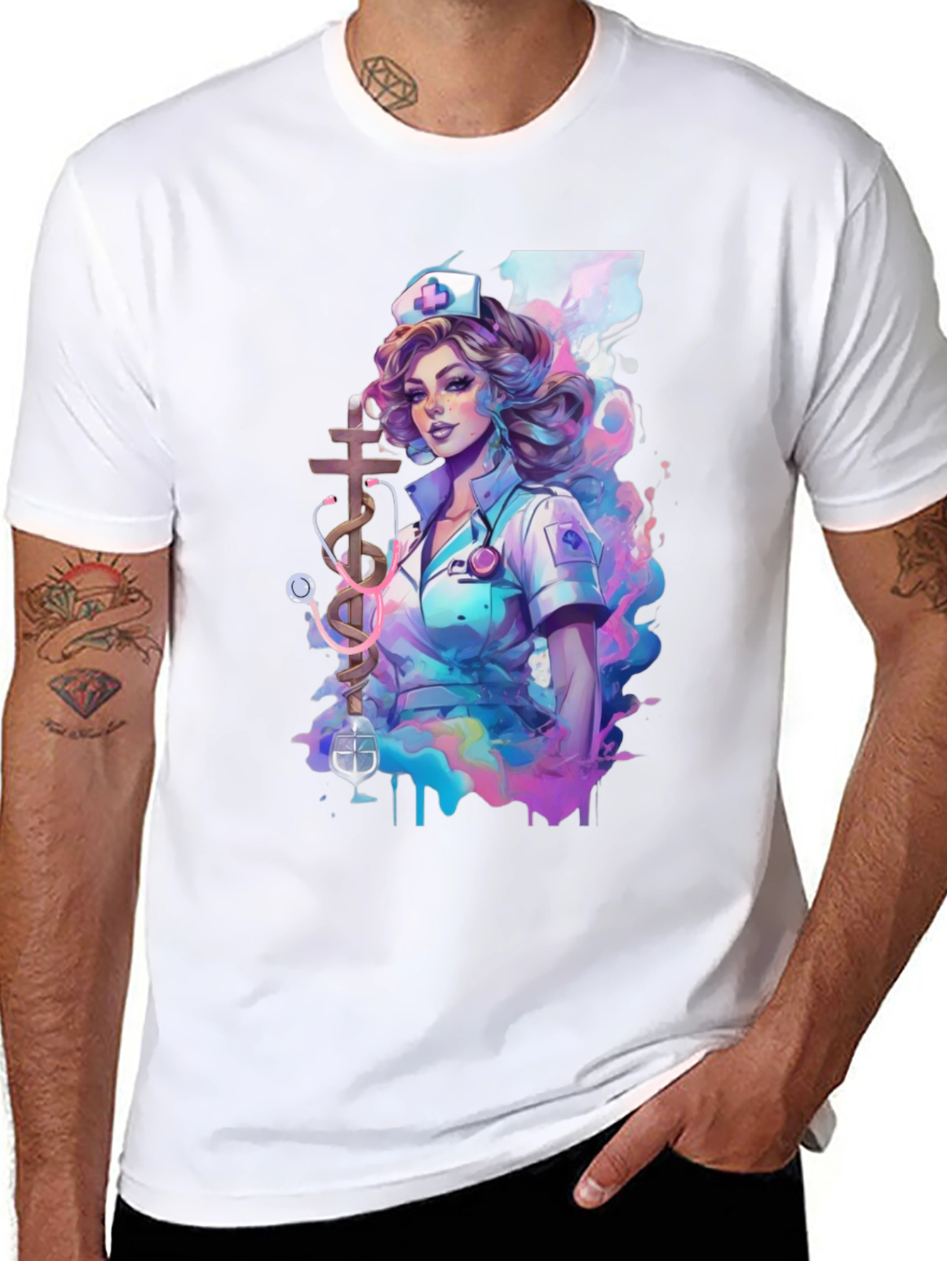 Nurse Art Graphic T-Shirt - Medical Apparel