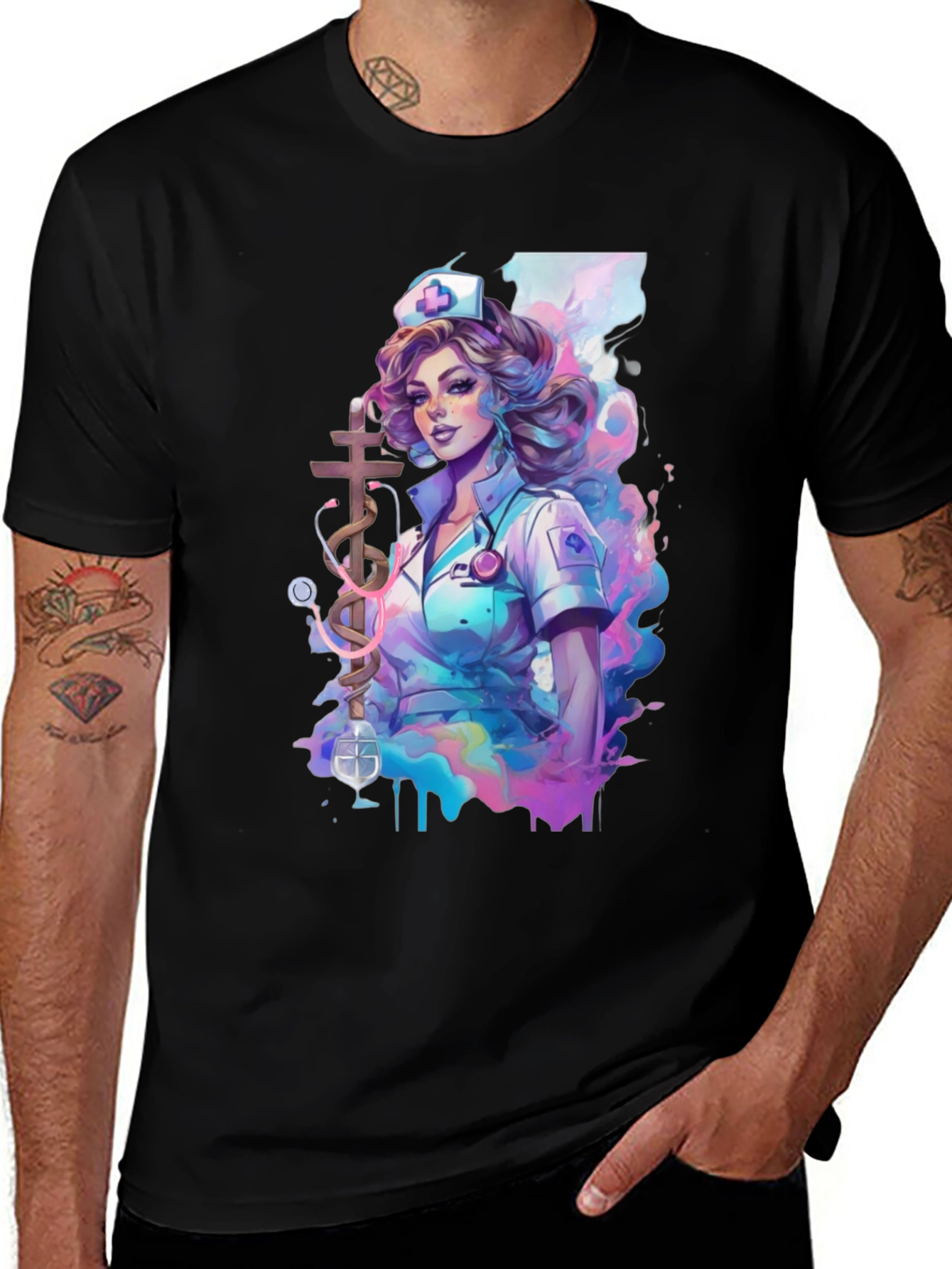 Nurse Art Graphic T-Shirt - Medical Apparel