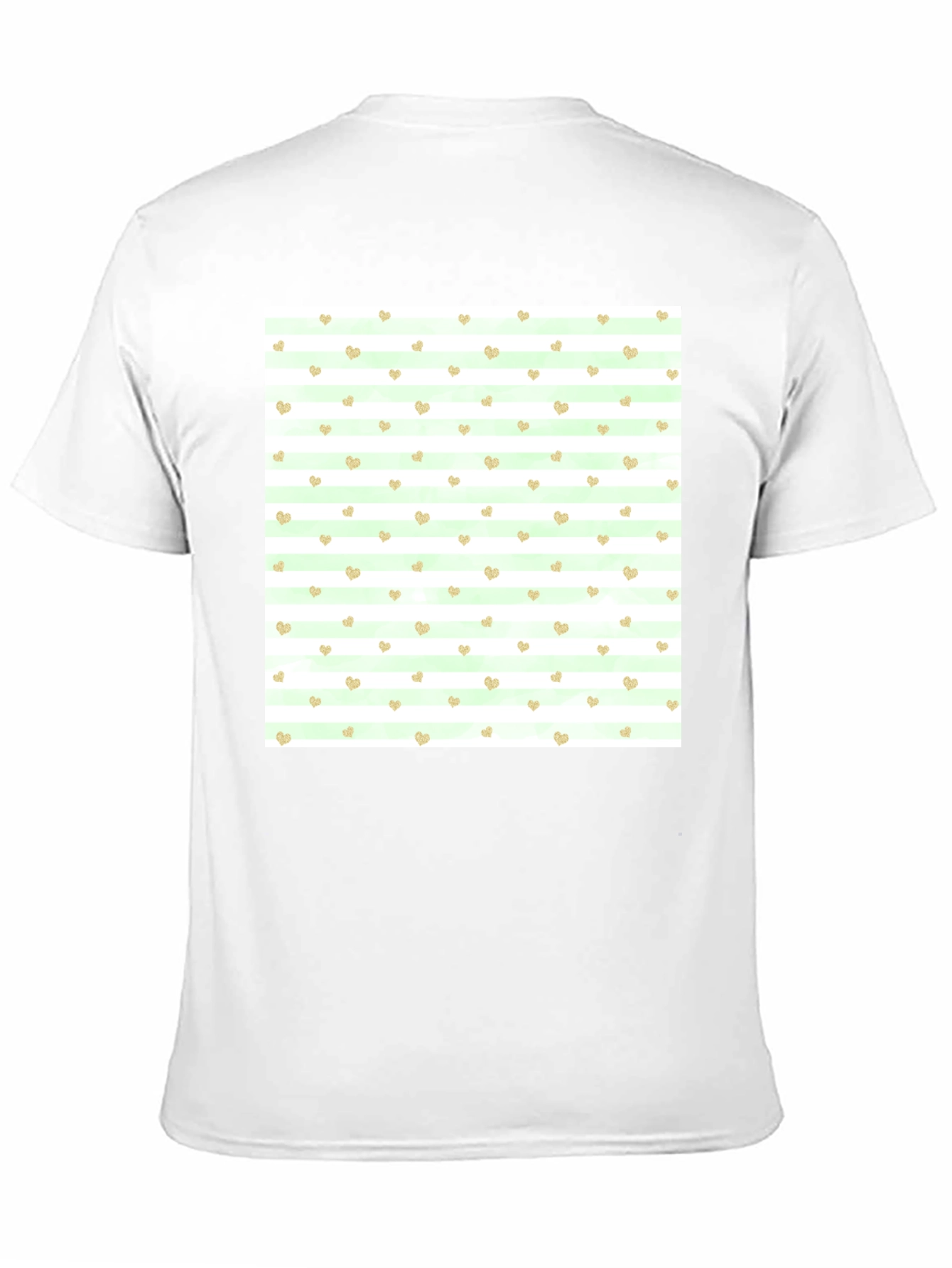 Striped Heart Pattern Black Tee