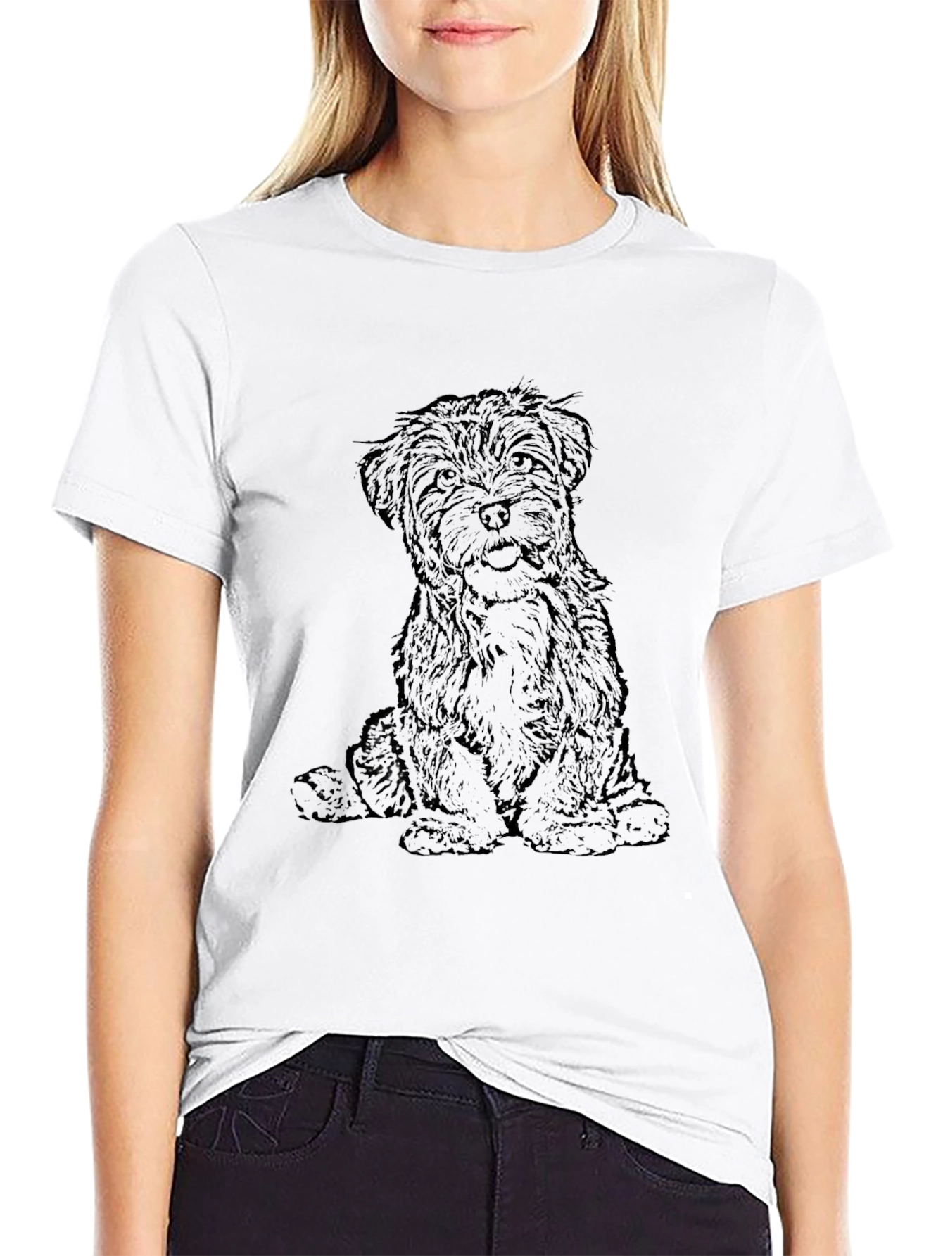 Dog Graphic Black T-Shirt - Mens Short Sleeve