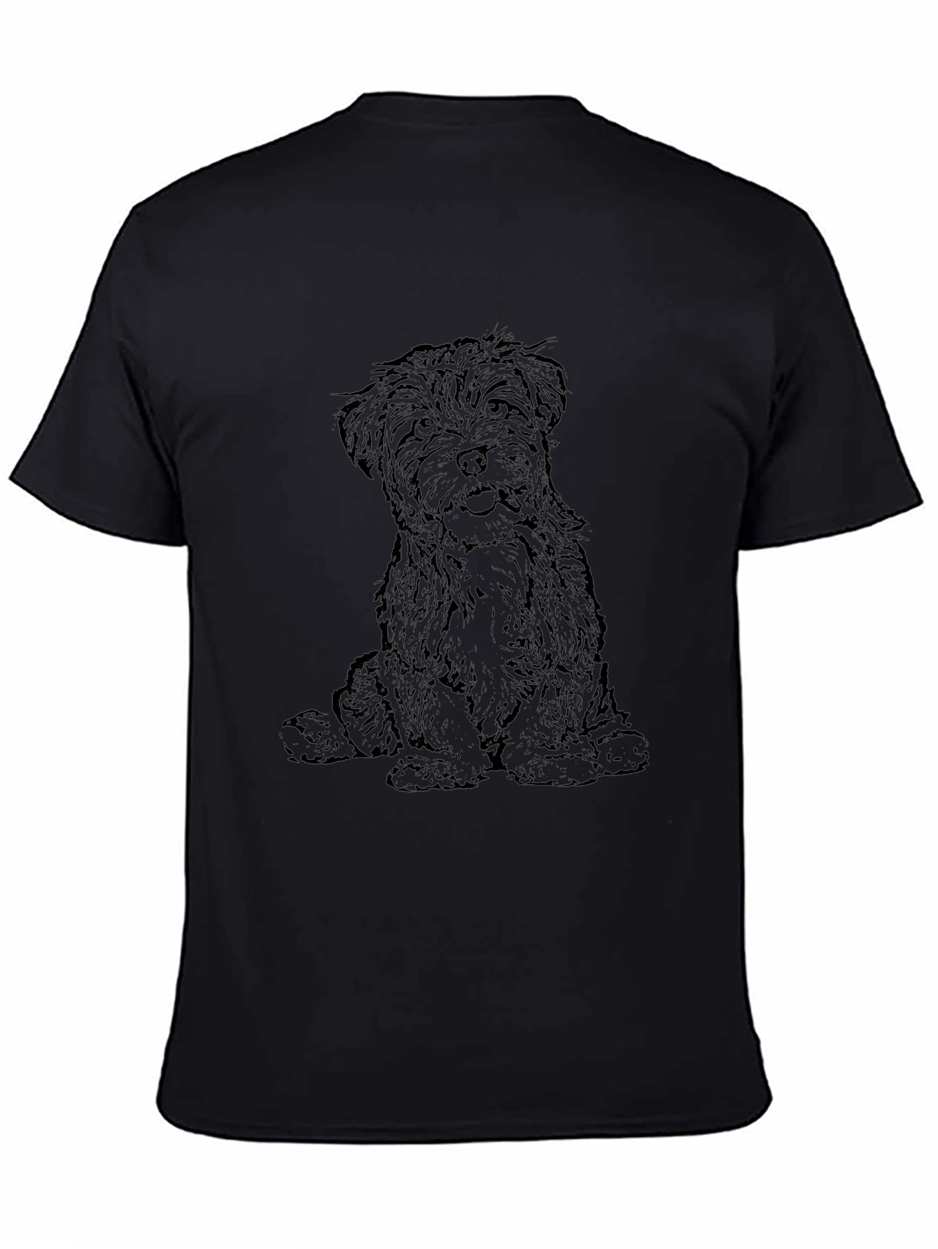 Dog Graphic Black T-Shirt - Mens Short Sleeve