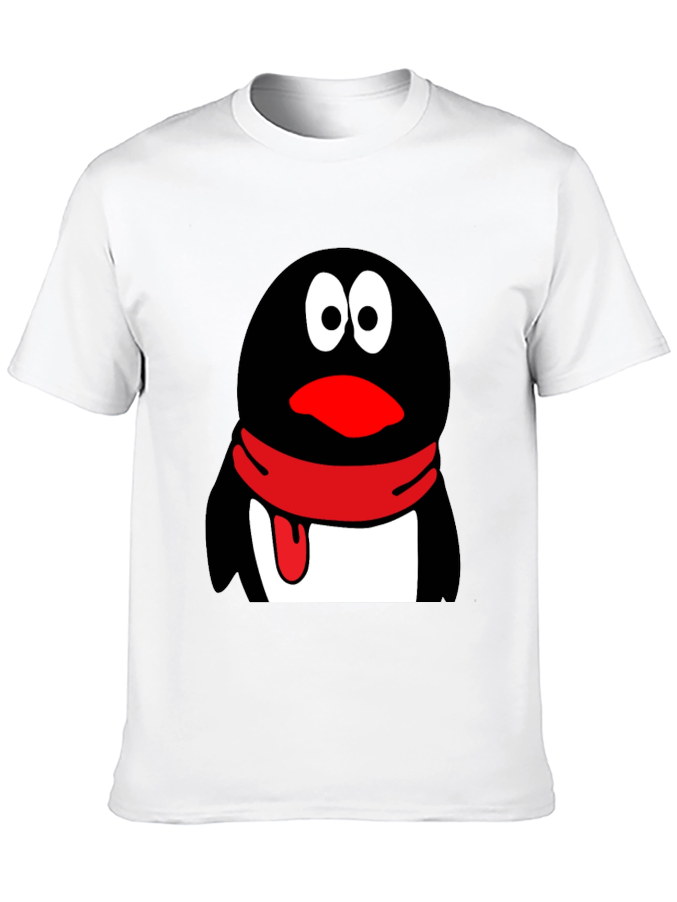 Cartoon Penguin Graphic Print Mens Black T-Shirt
