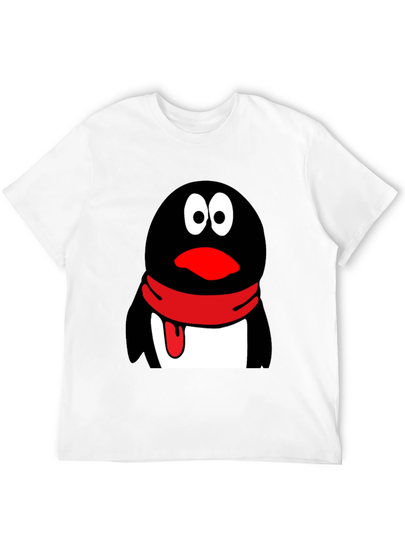 Cartoon Penguin Graphic Print Mens Black T-Shirt