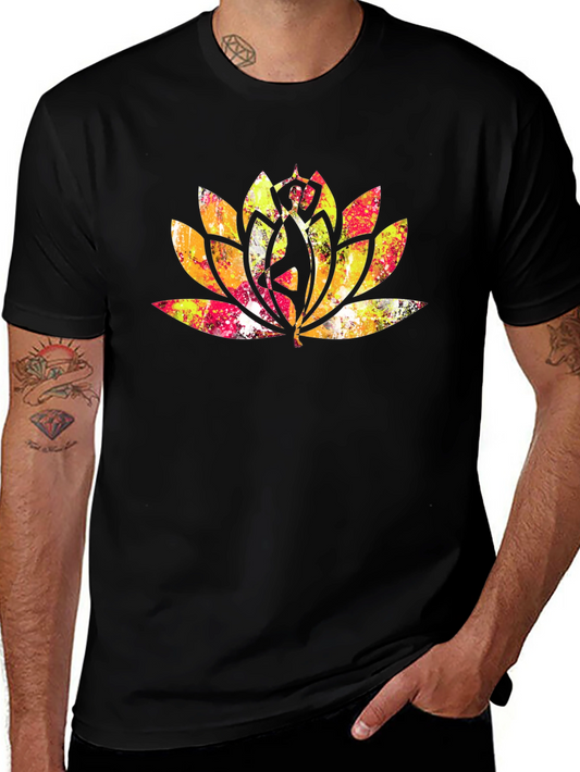 Lotus Mandala Graphic Tee - Black