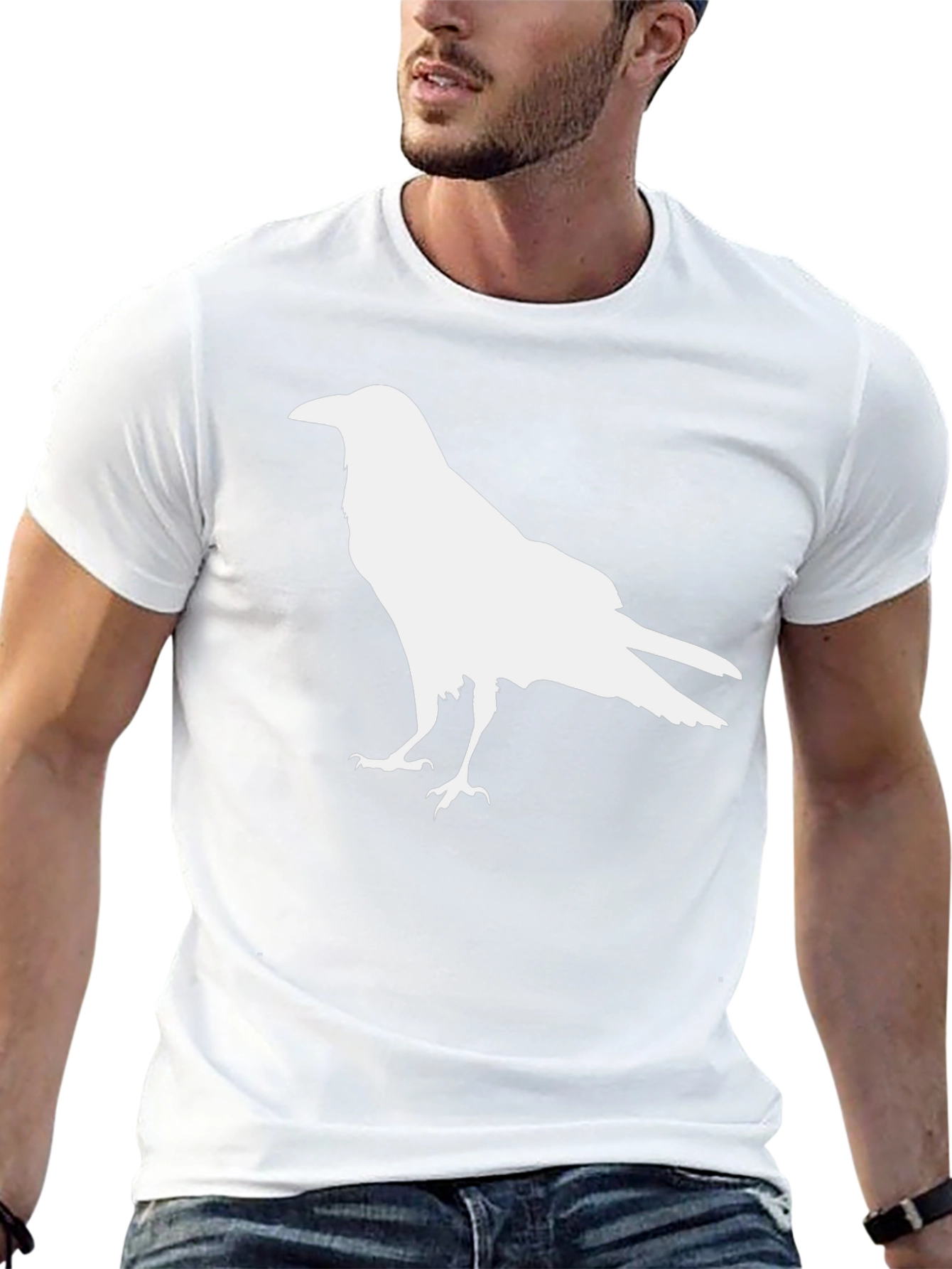Raven Silhouette Graphic Tee - Mens Black T-Shirt