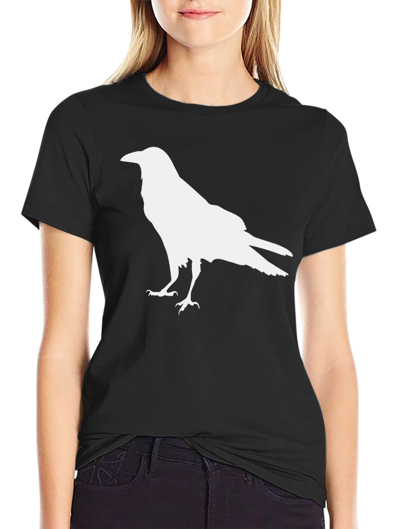 Raven Silhouette Graphic Tee - Mens Black T-Shirt