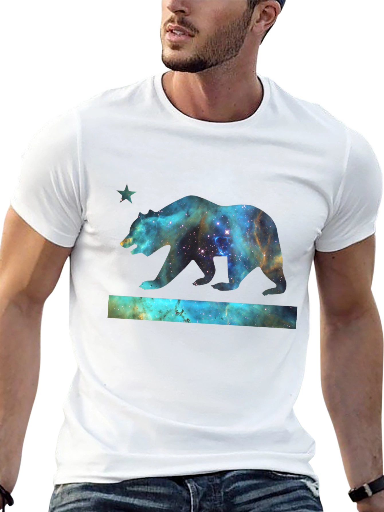 Cosmic California Bear T-Shirt - Black