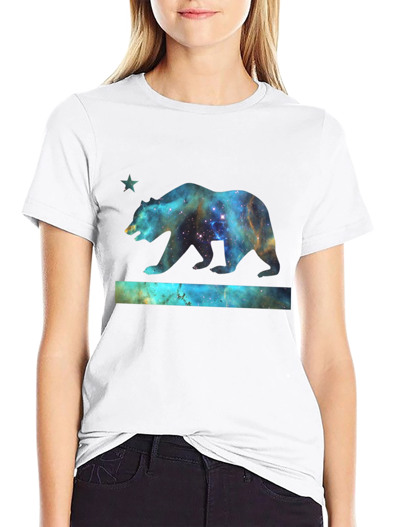 Cosmic California Bear T-Shirt - Black