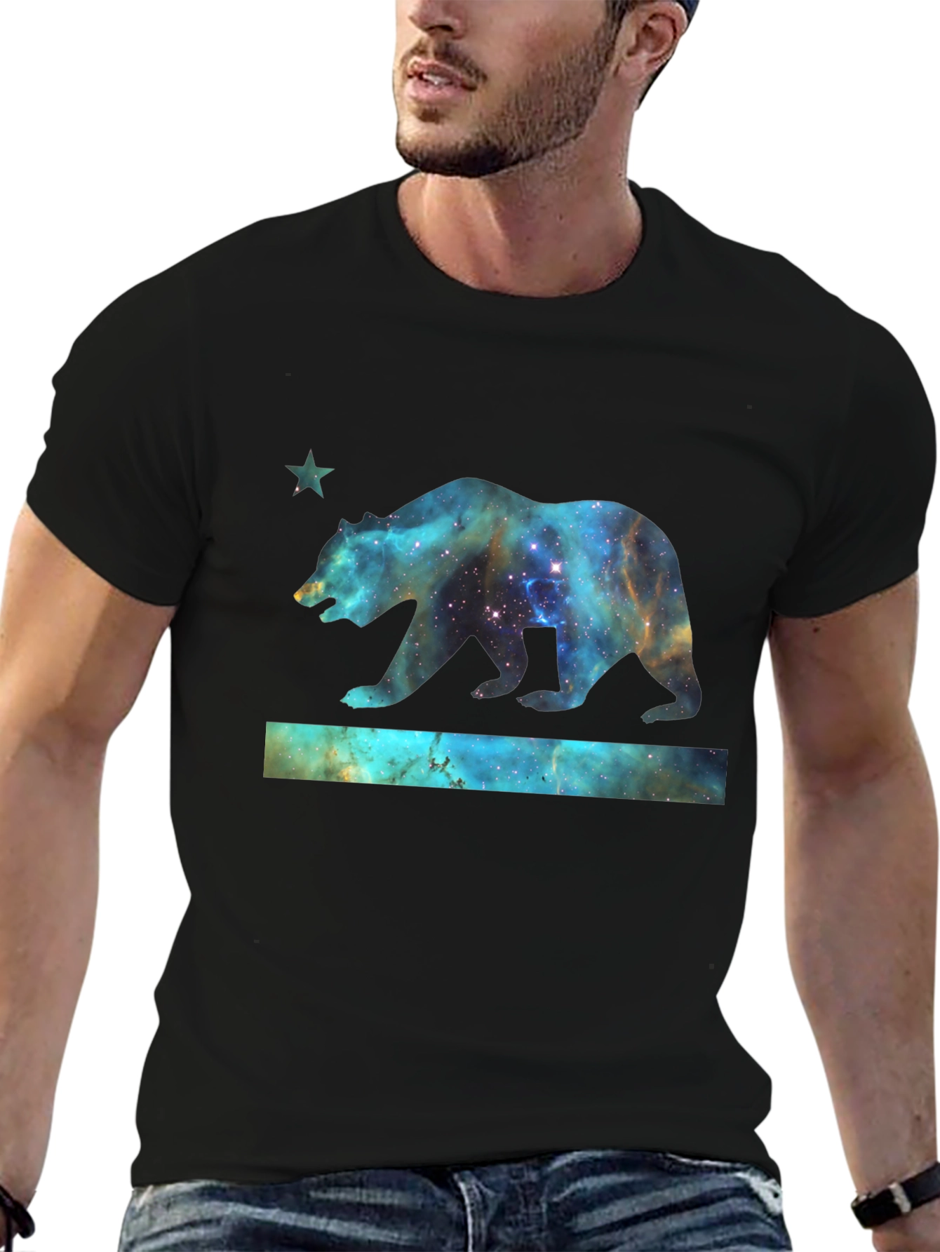 Cosmic California Bear T-Shirt - Black