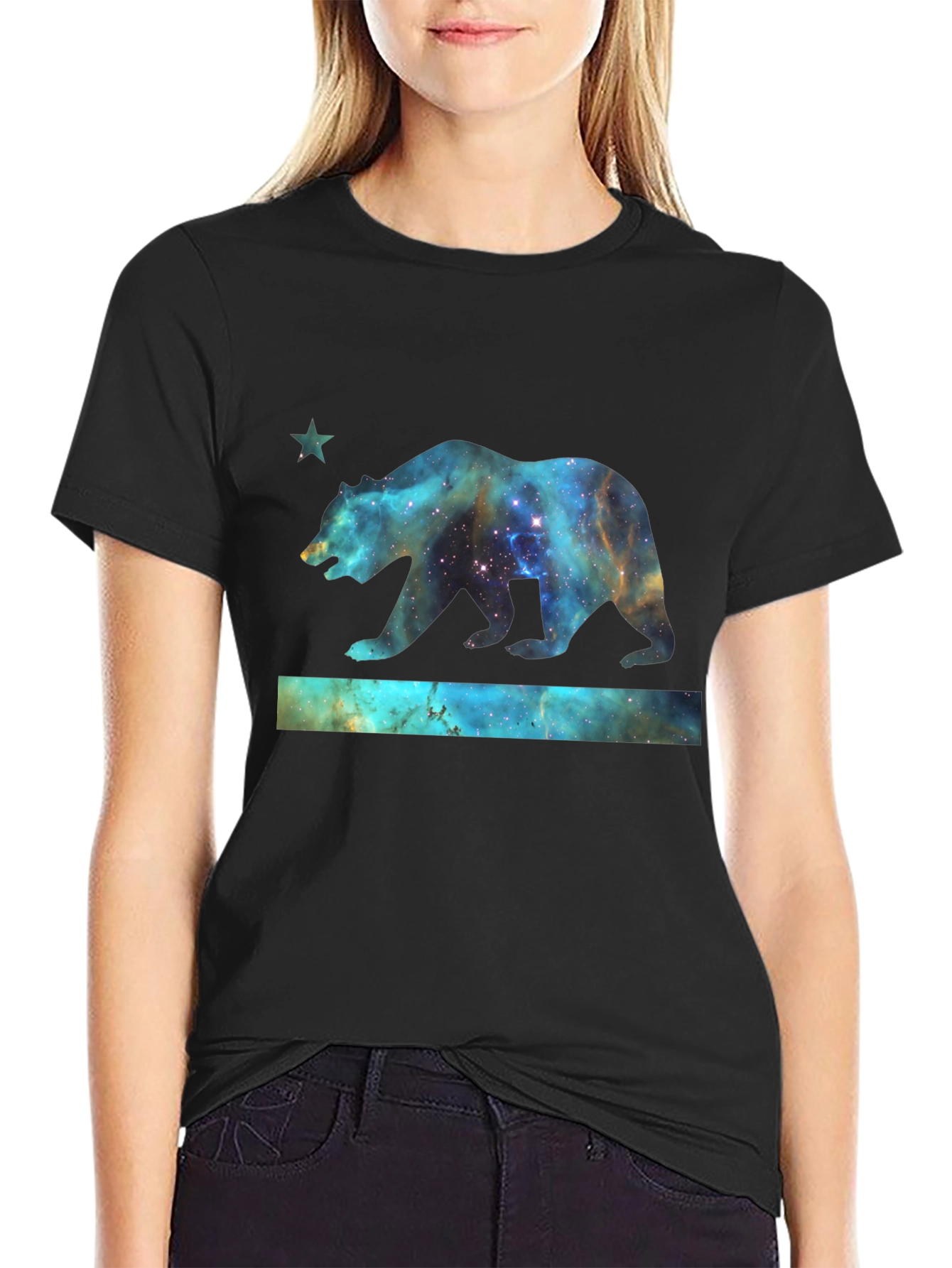 Cosmic California Bear T-Shirt - Black
