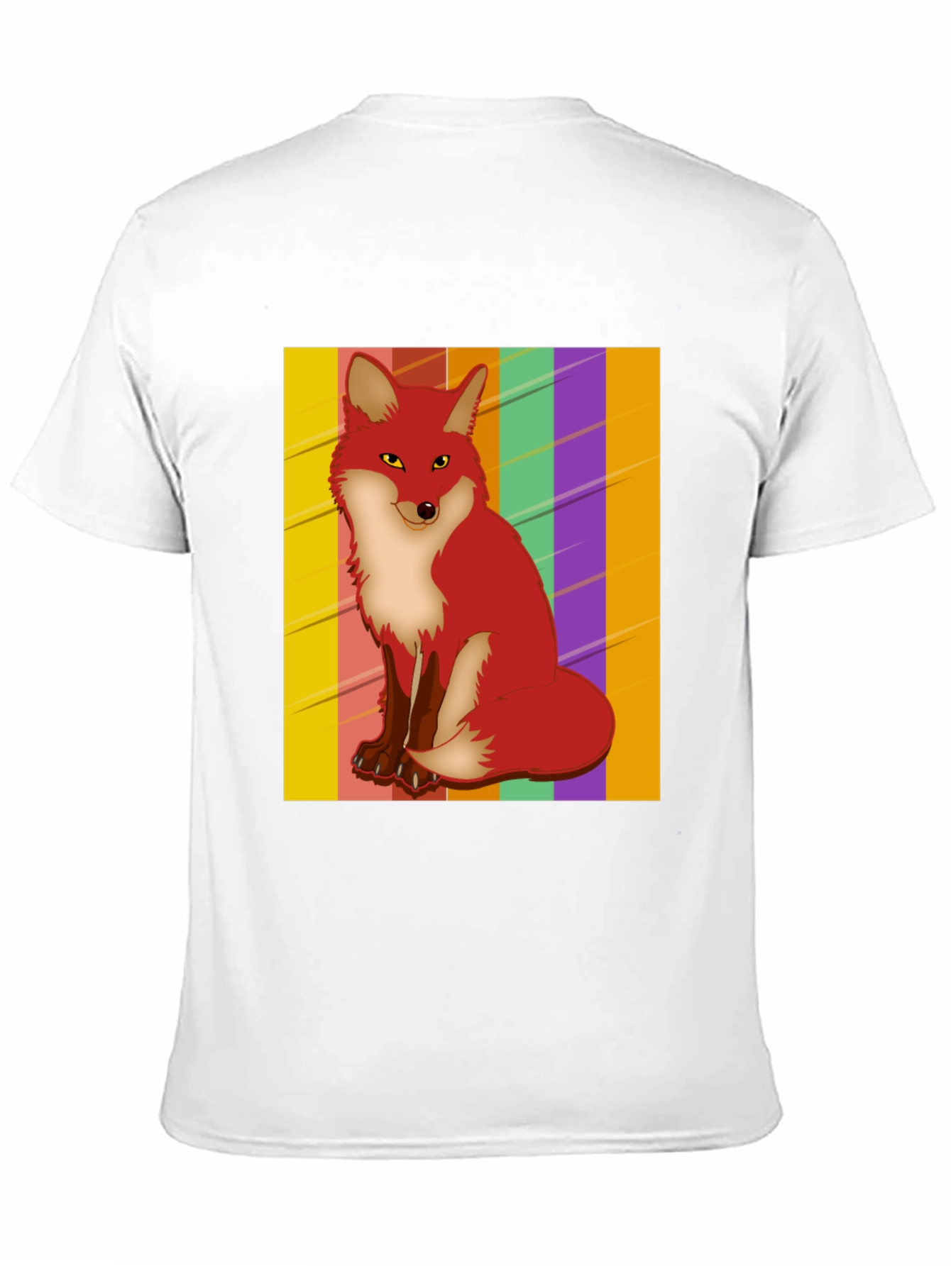 Cool Fox Graphic Tee - Striped Background!