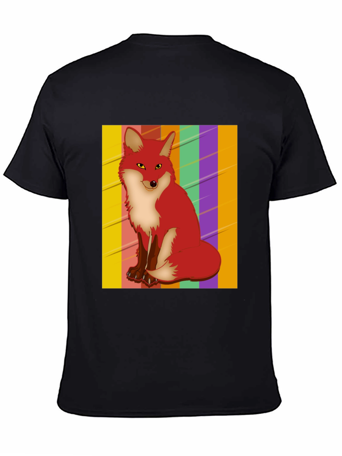 Cool Fox Graphic Tee - Striped Background!