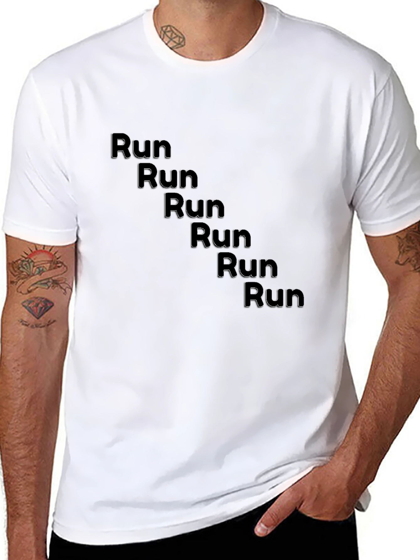 Black Run Graphic Tee - Athletic Performance Shirt